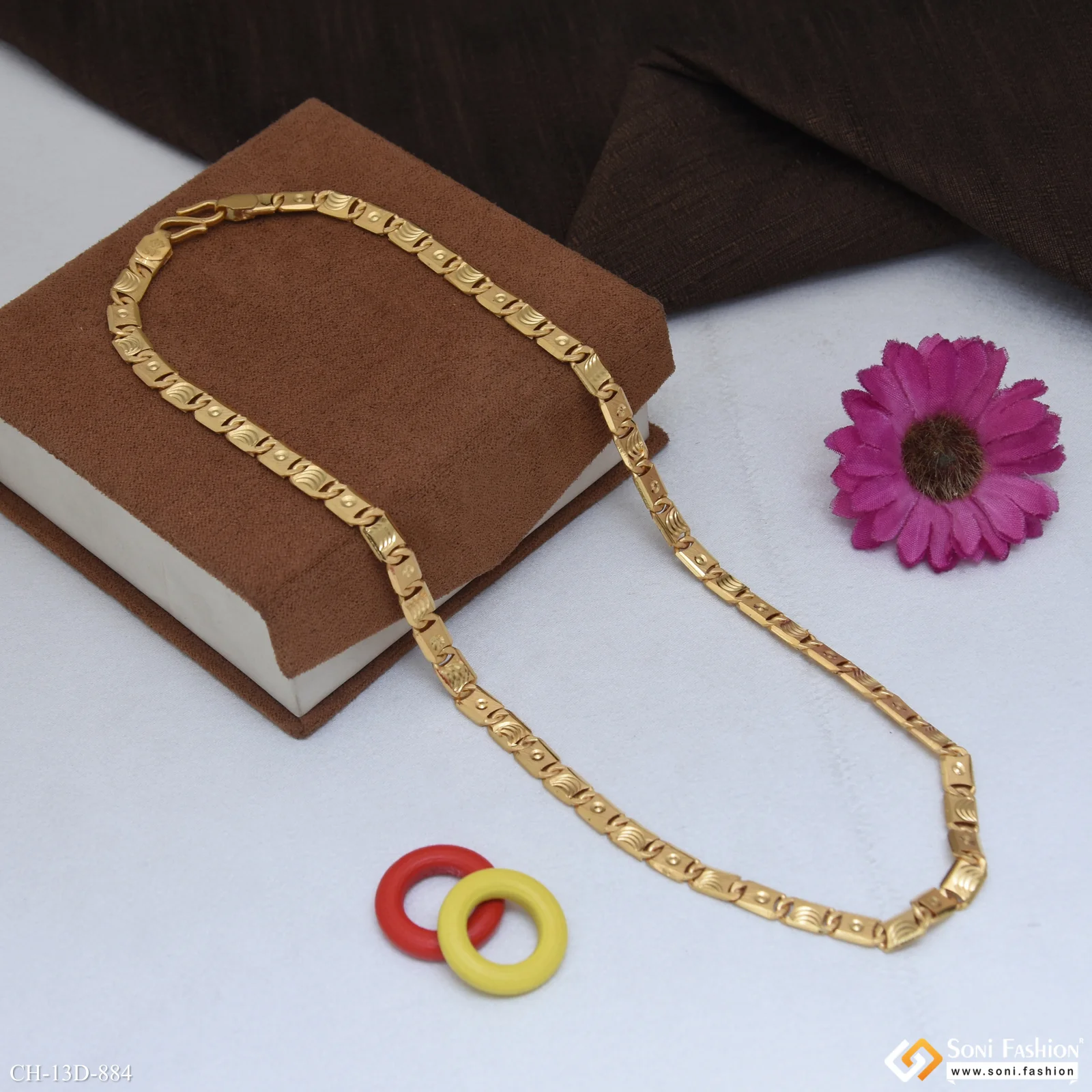 Trending Design Gold Plated Nawabi Chain for Men - Style D884 - Image 3