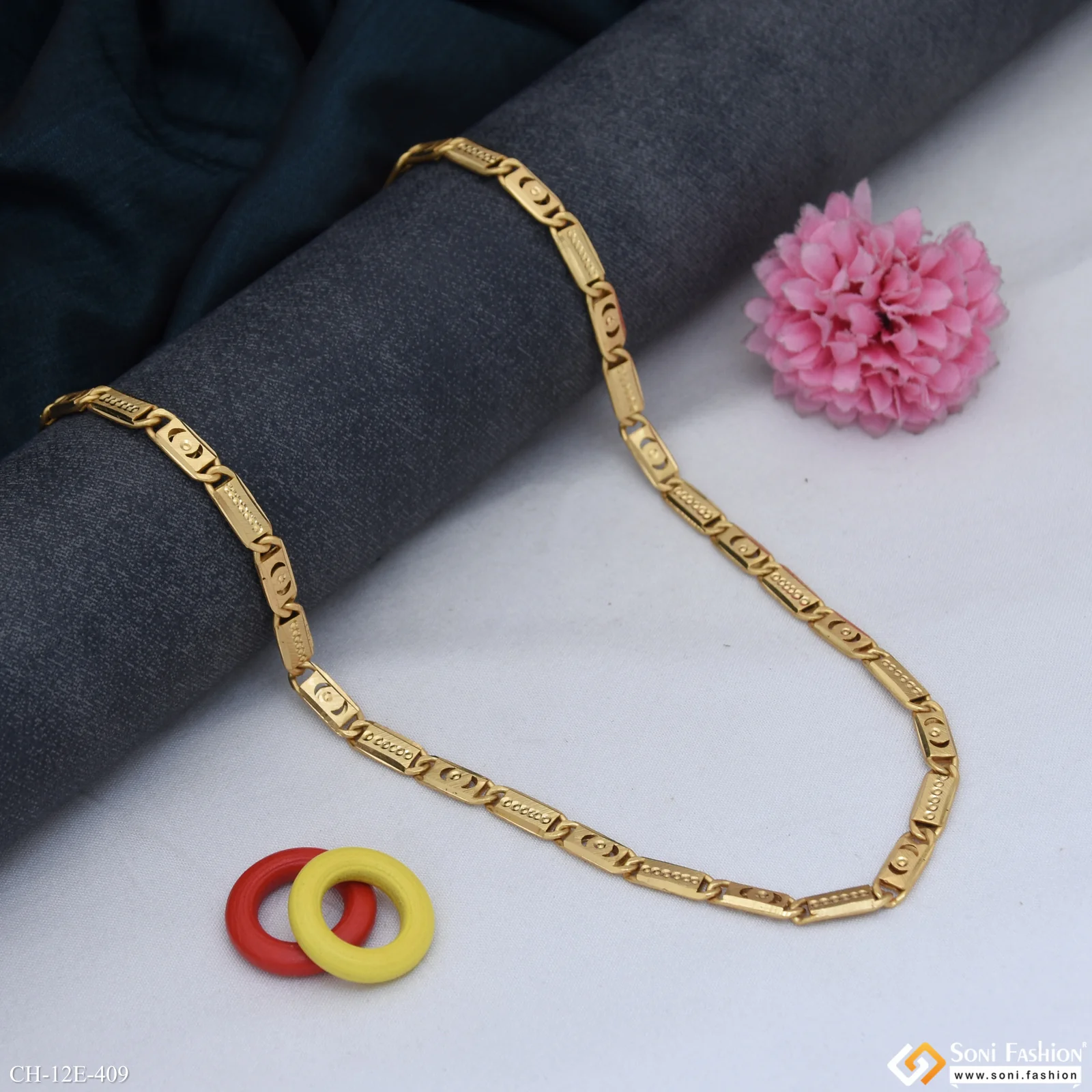Trending Design Gold Plated Nawabi Chain for Men - Style E409 - Image 3