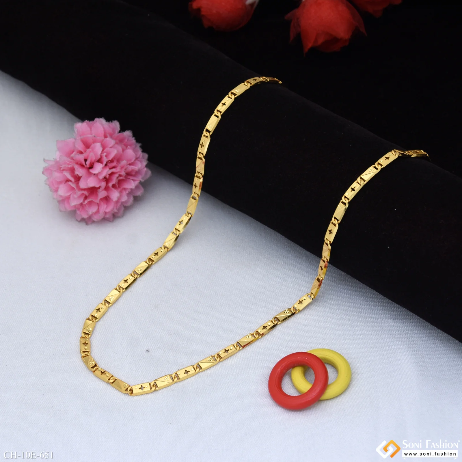 Trending Design Gold Plated Nawabi Chain for Men - Style E651 - Image 3