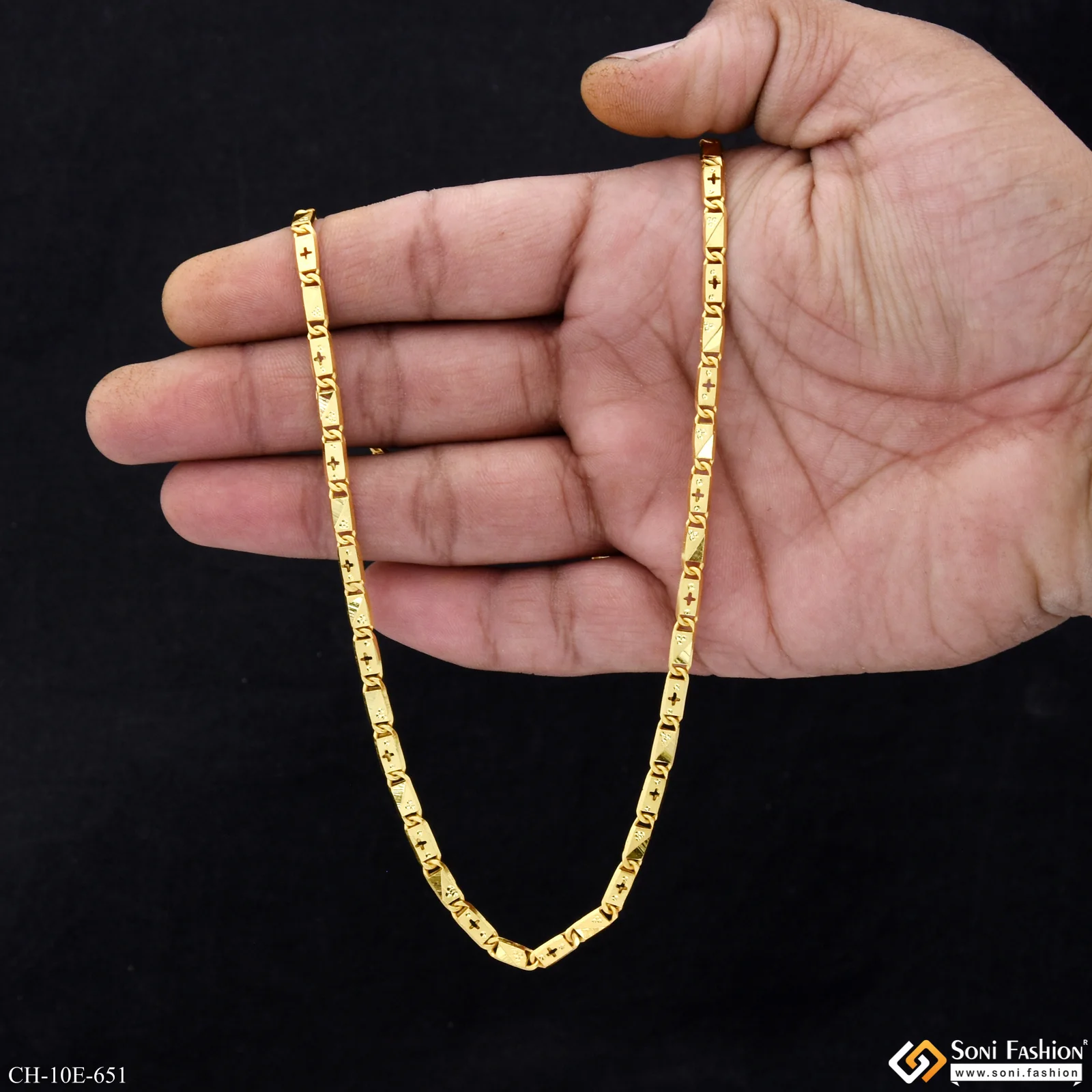 Trending Design Gold Plated Nawabi Chain for Men - Style E651 - Image 6