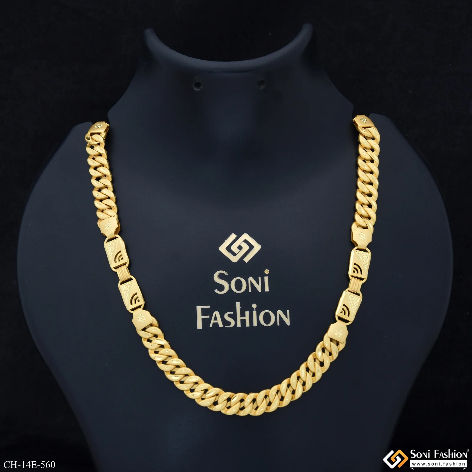 Trending Design Gold Plated Pokal Nawabi Chain for Men - Style E560