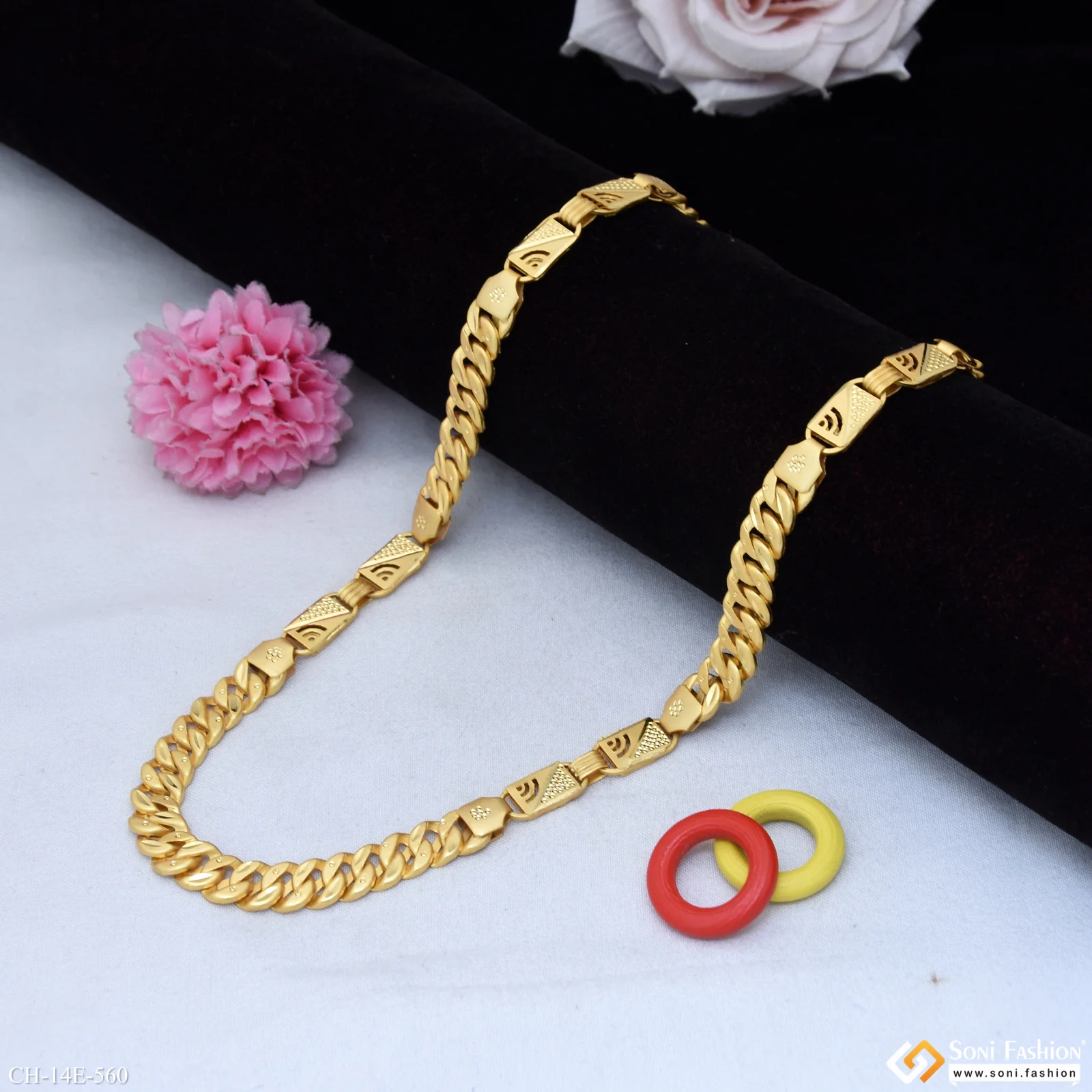 Trending Design Gold Plated Pokal Nawabi Chain for Men - Style E560 - Image 3