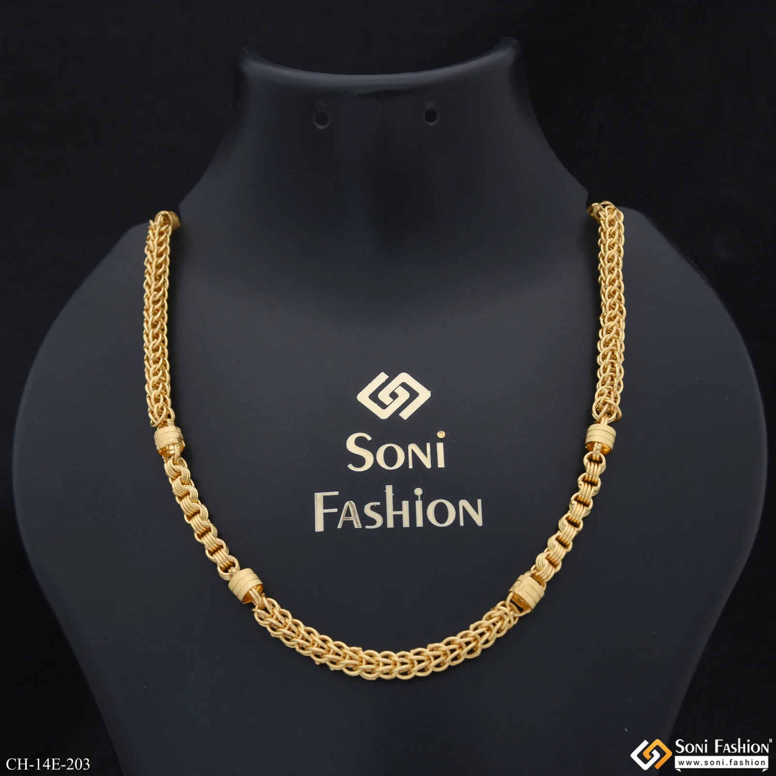 Trending Design Gold Plated Rajwadi Chain for Men - Style E203