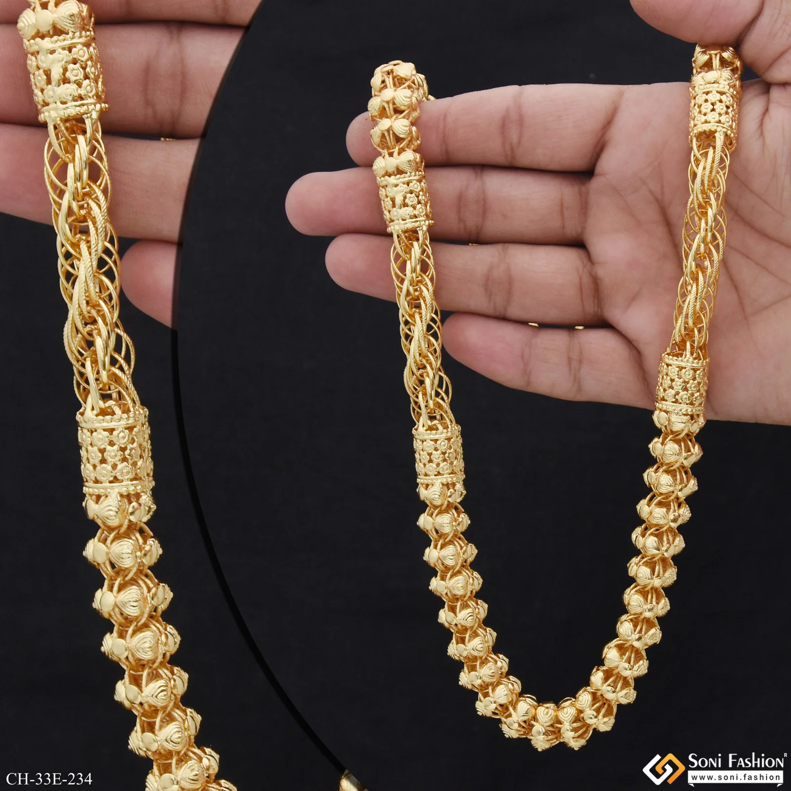 Trending Design Gold Plated Rajwadi Chain for Men - Style E234 - Image 3