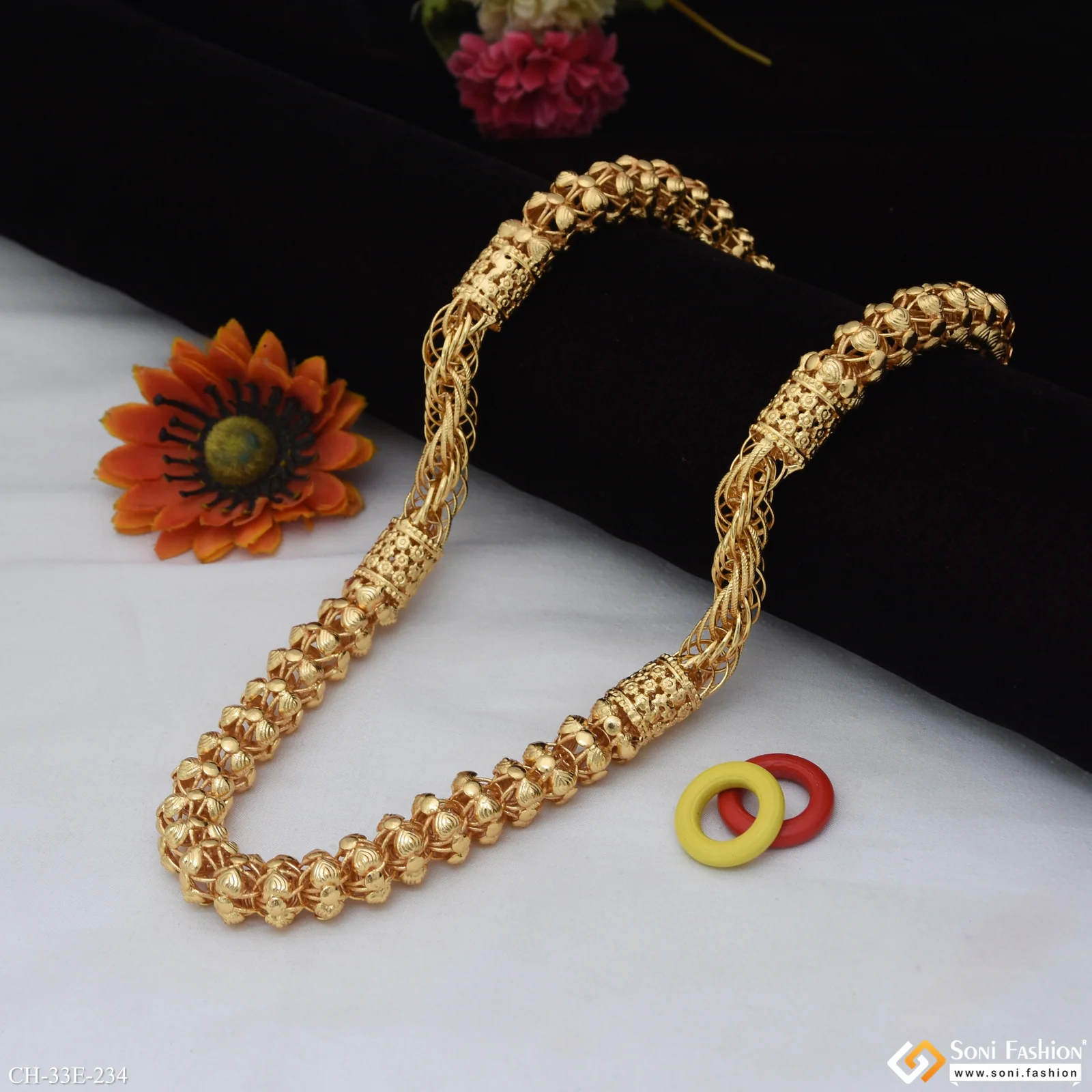 Trending Design Gold Plated Rajwadi Chain for Men - Style E234 - Image 4