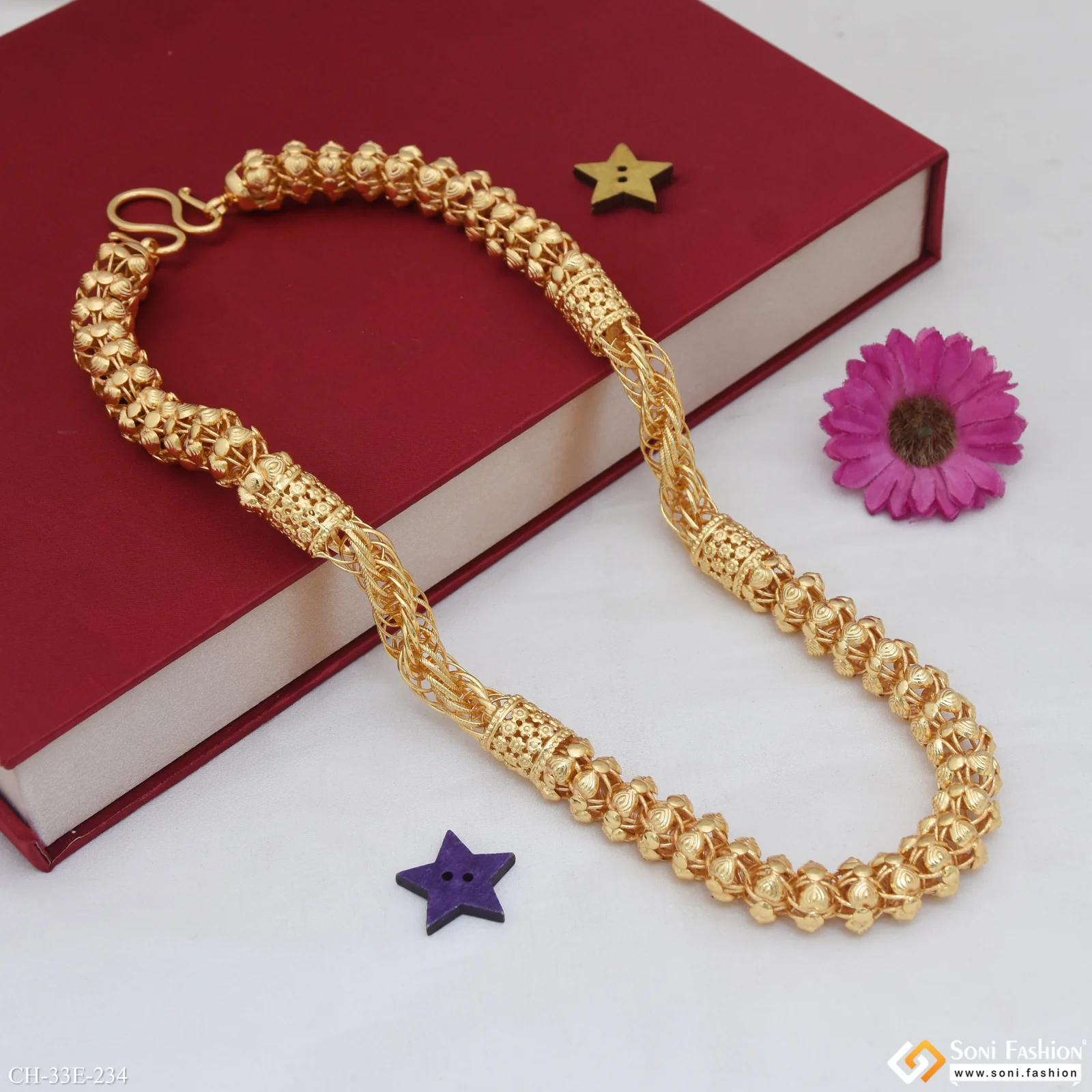 Trending Design Gold Plated Rajwadi Chain for Men - Style E234 - Image 5