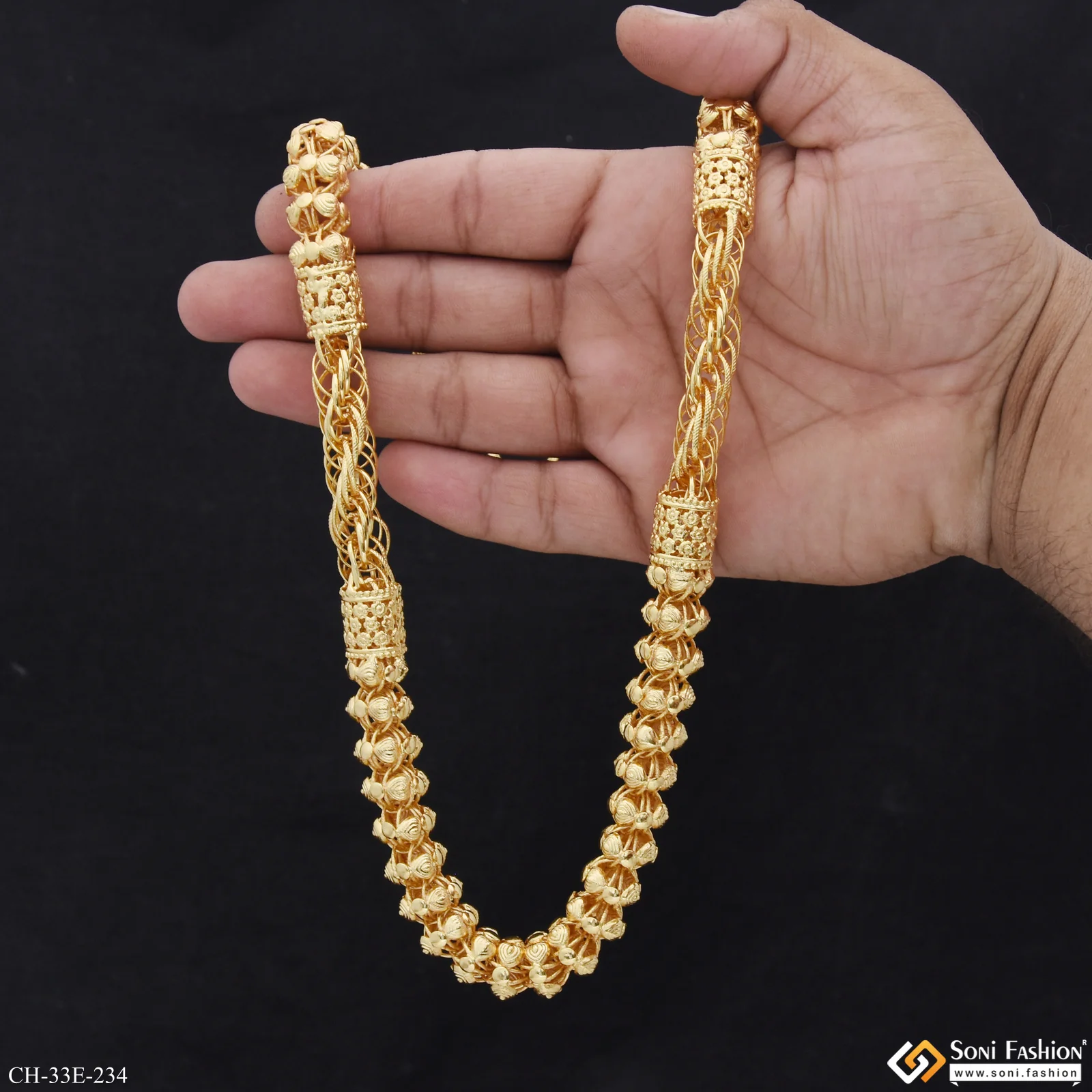Trending Design Gold Plated Rajwadi Chain for Men - Style E234 - Image 7