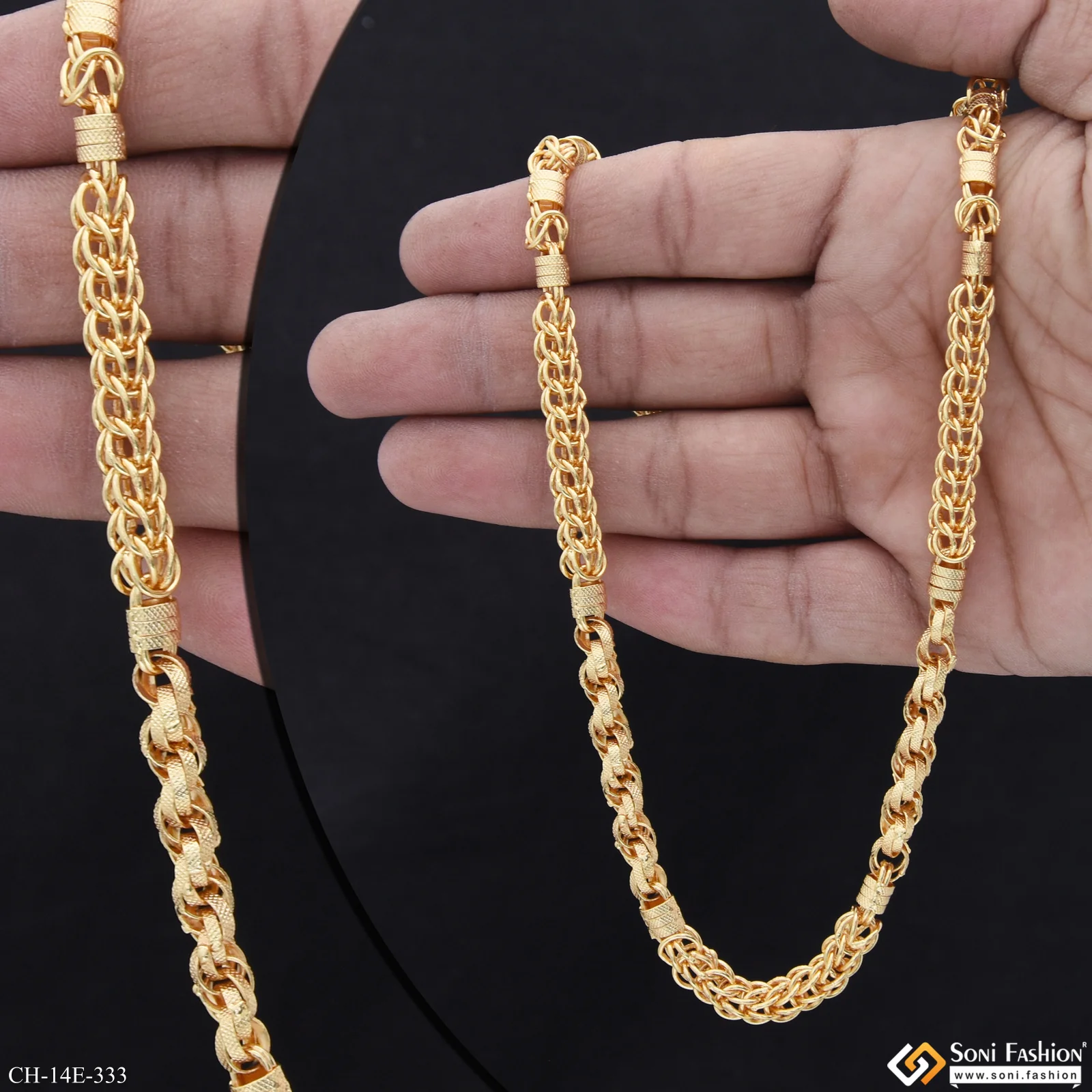 Trending Design Gold Plated Rajwadi Chain for Men - Style E333 - Image 2