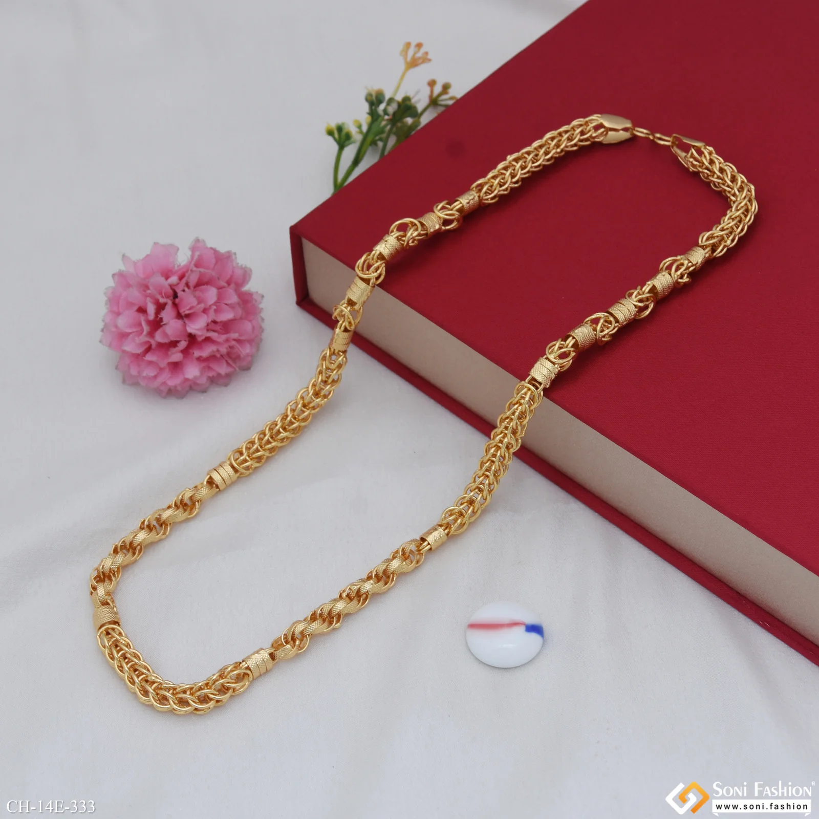 Trending Design Gold Plated Rajwadi Chain for Men - Style E333 - Image 3