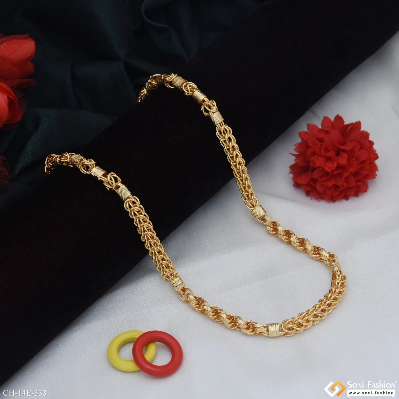 Trending Design Gold Plated Rajwadi Chain for Men - Style E333 - Image 4