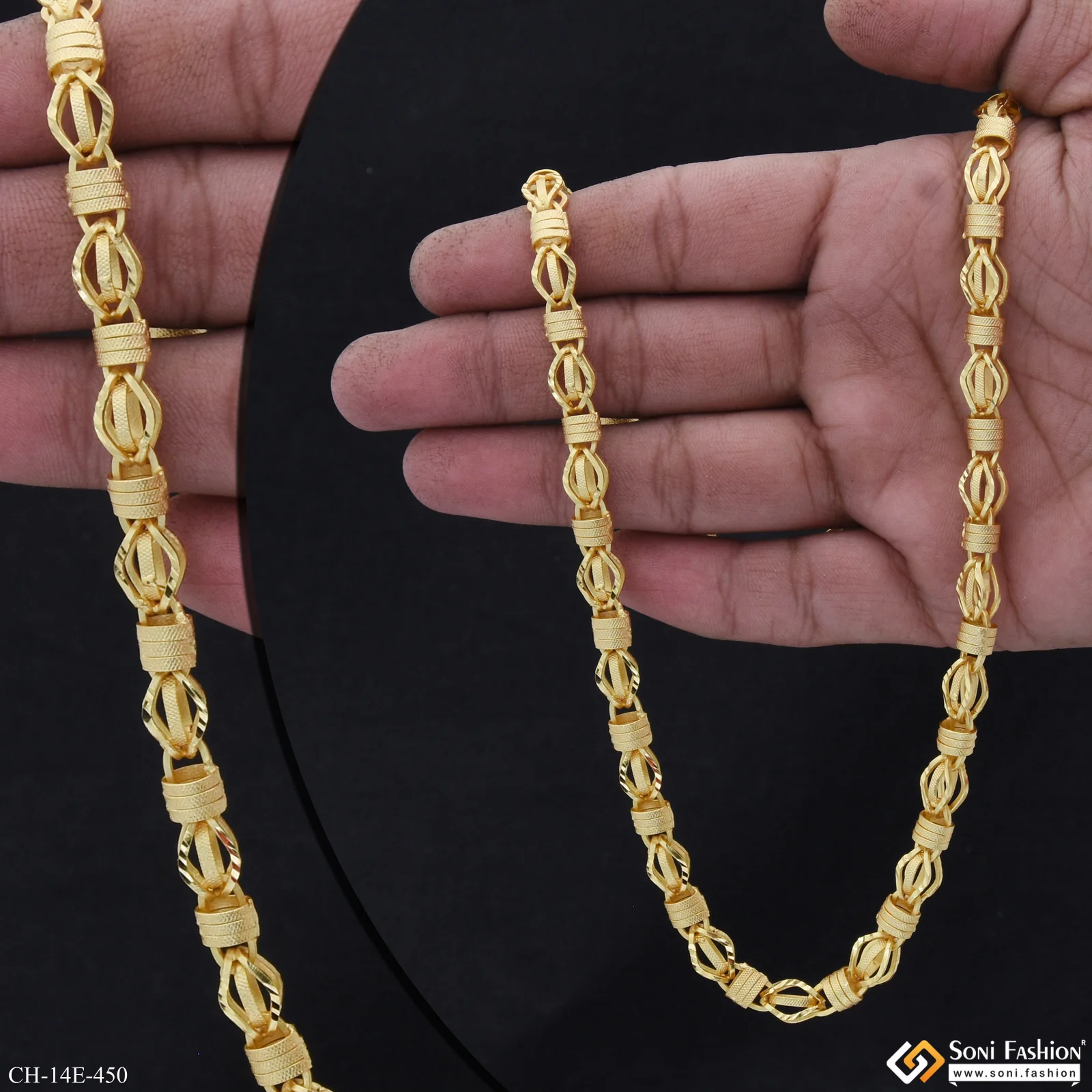 Trending Design Gold Plated Rajwadi Chain for Men - Style E450 - Image 2