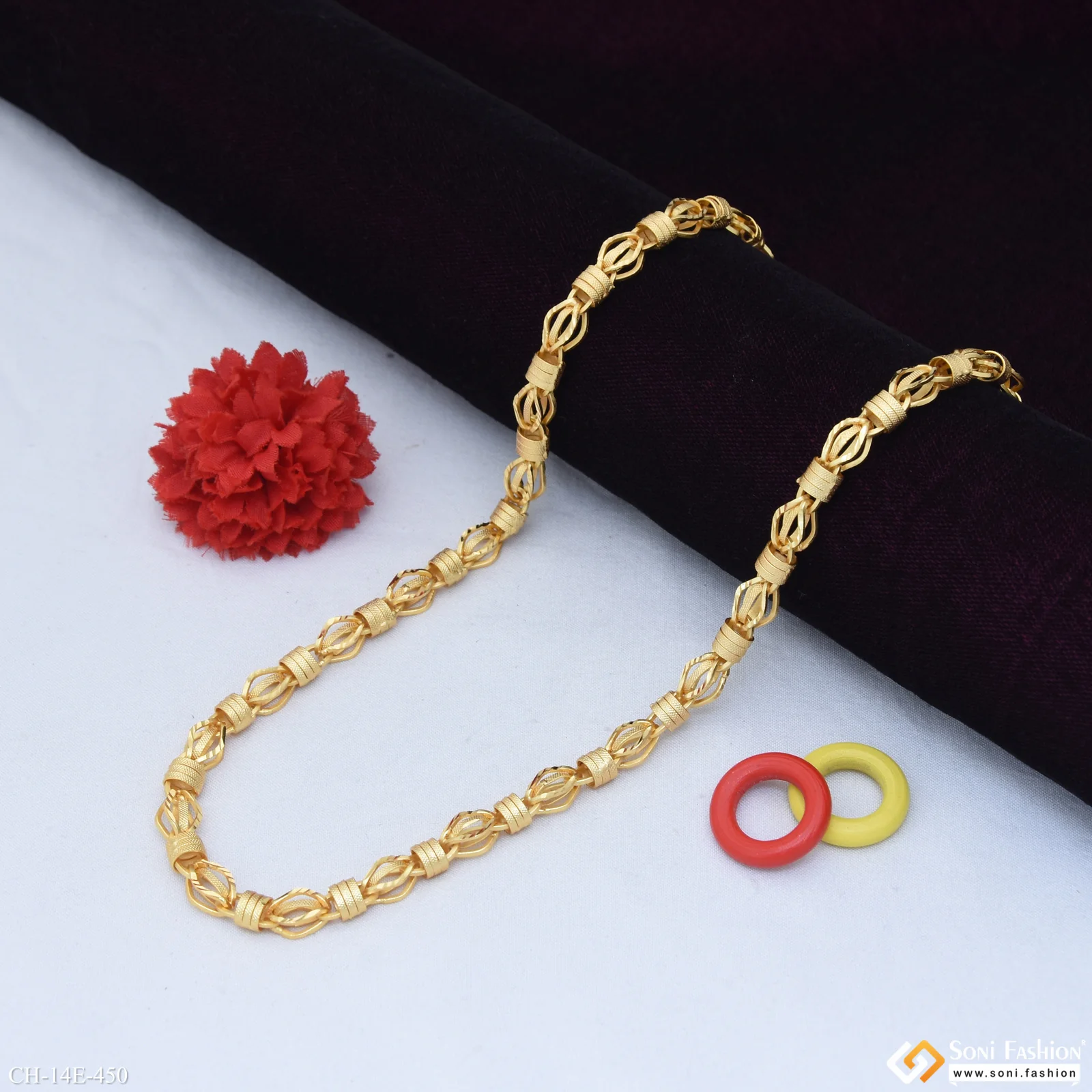 Trending Design Gold Plated Rajwadi Chain for Men - Style E450 - Image 3