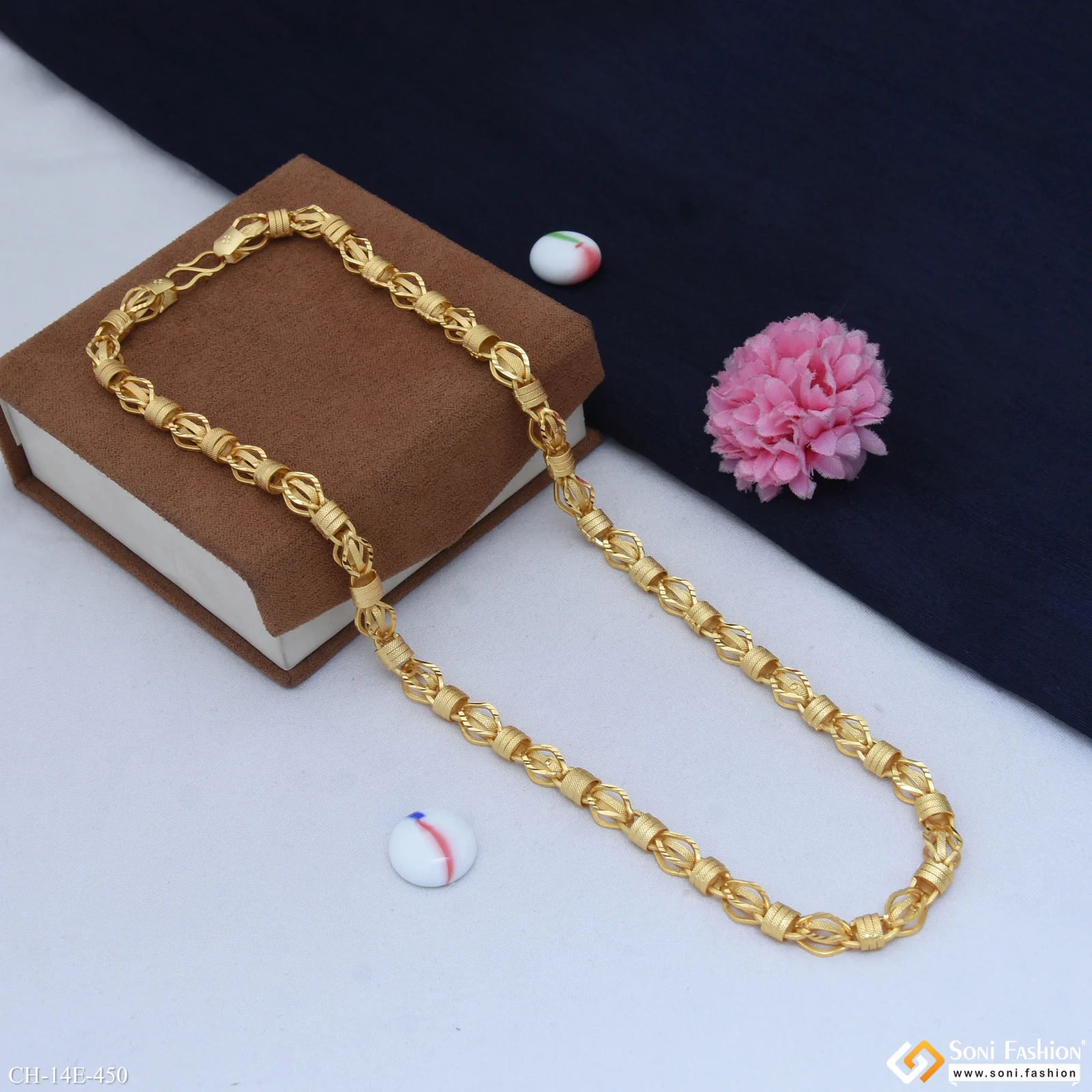 Trending Design Gold Plated Rajwadi Chain for Men - Style E450 - Image 5