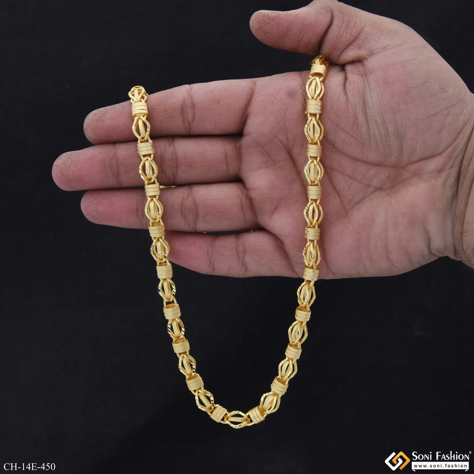Trending Design Gold Plated Rajwadi Chain for Men - Style E450 - Image 6
