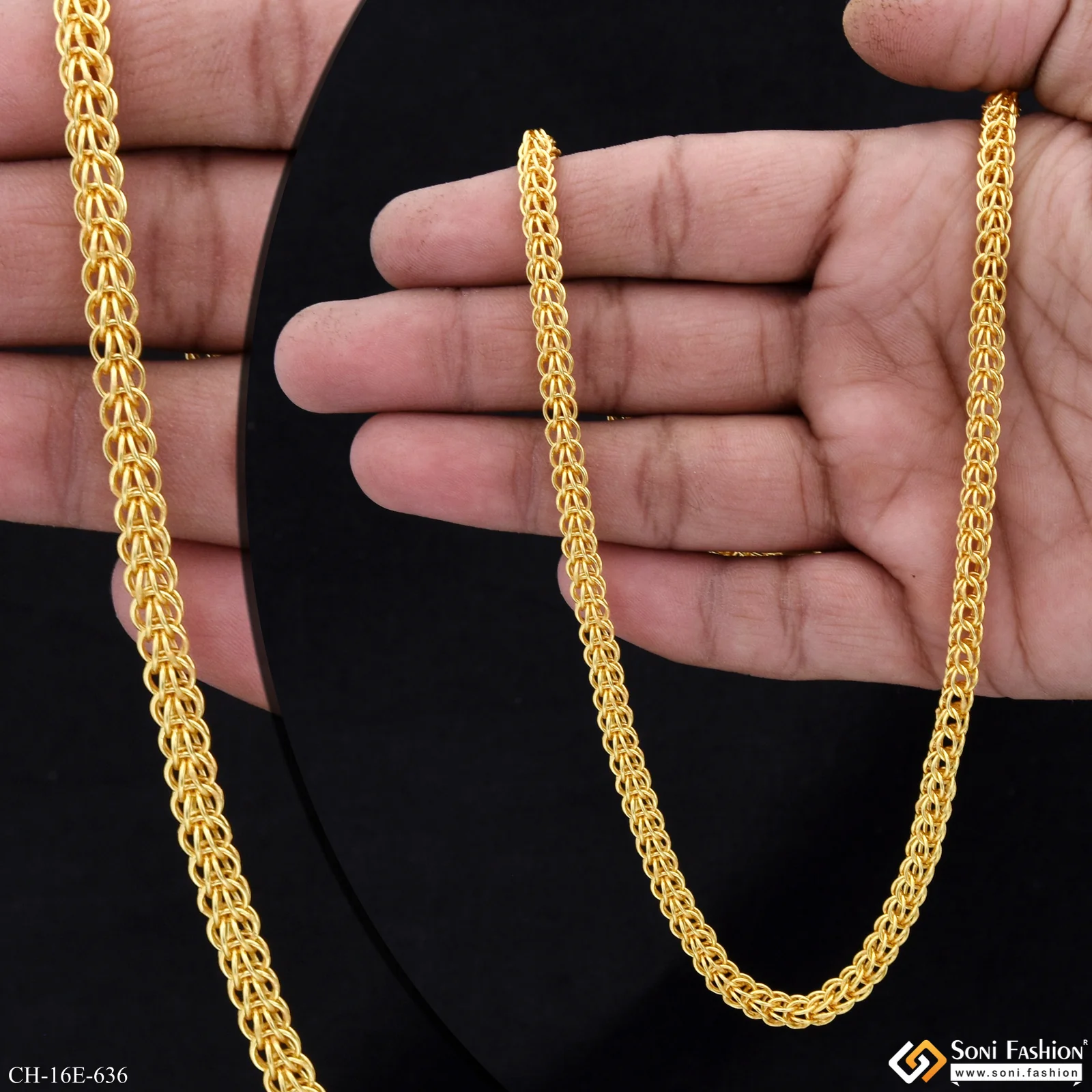 Trending Design Gold Plated Rajwadi Chain for Men - Style E636 - Image 2