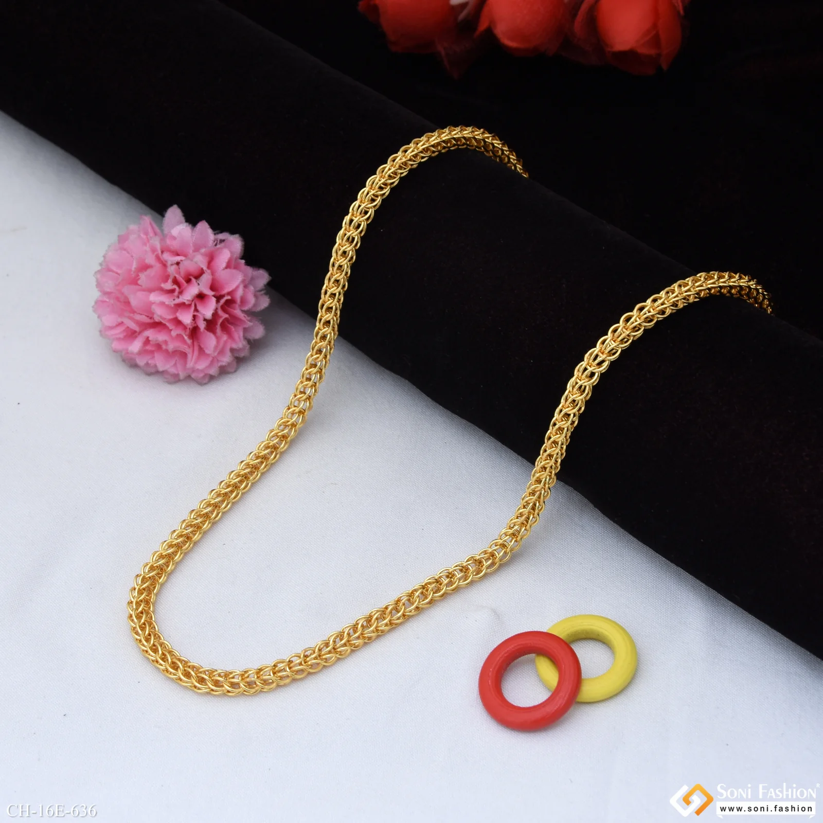 Trending Design Gold Plated Rajwadi Chain for Men - Style E636 - Image 3