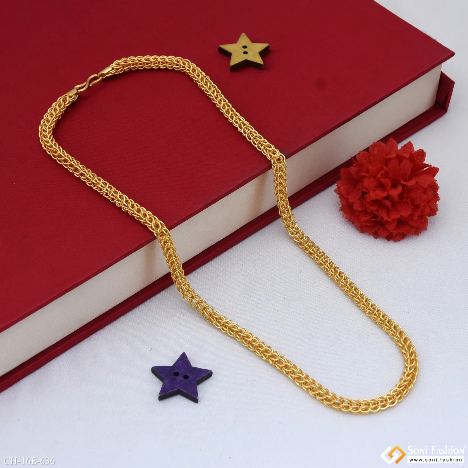 Trending Design Gold Plated Rajwadi Chain for Men - Style E636 - Image 4