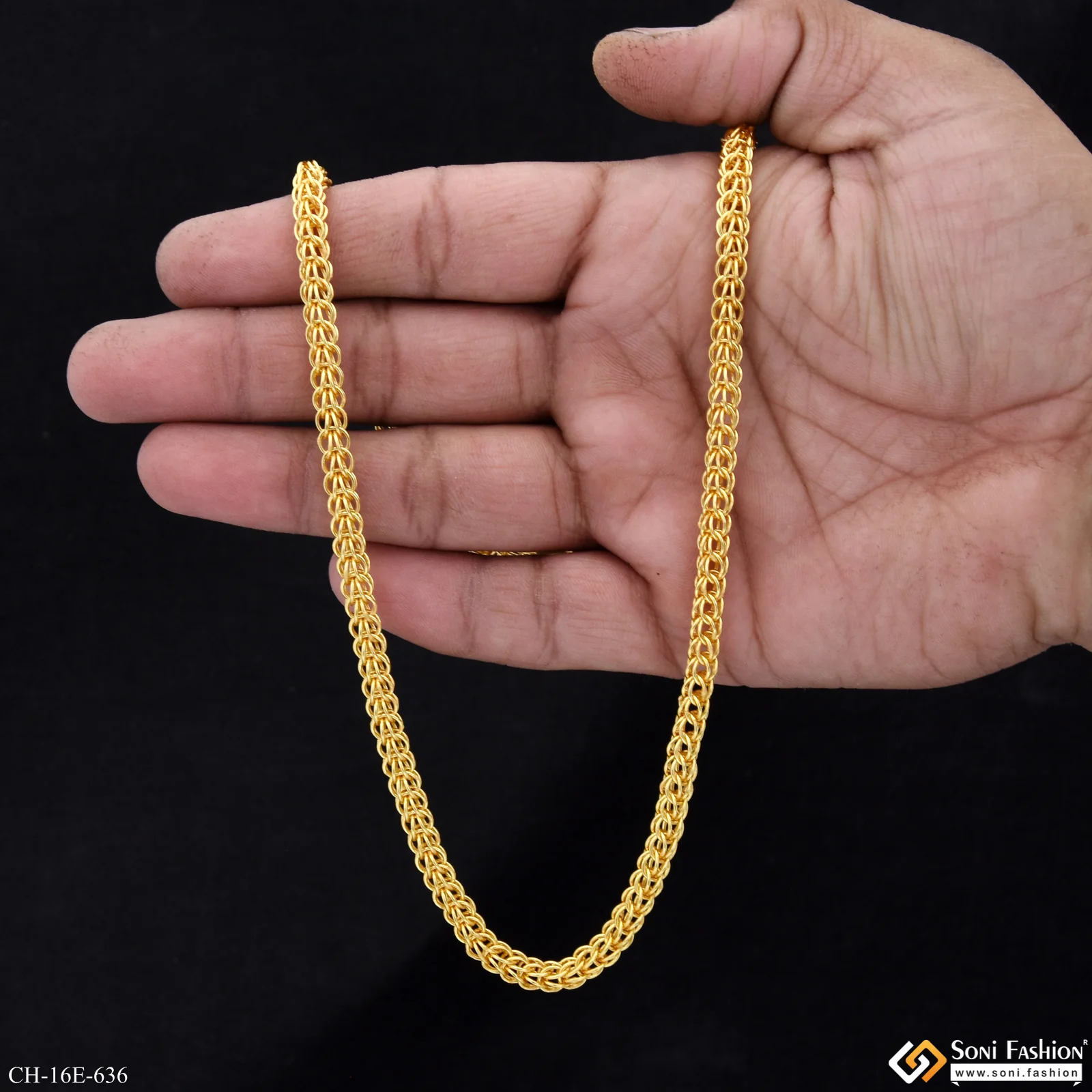 Trending Design Gold Plated Rajwadi Chain for Men - Style E636 - Image 6