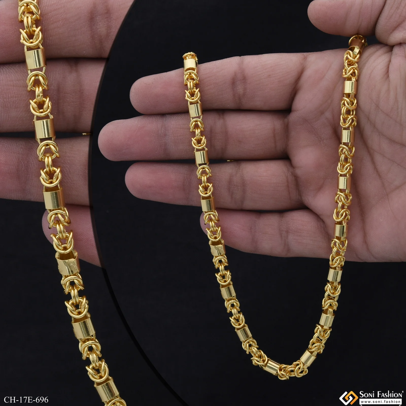Trending Design Gold Plated Rajwadi Chain for Men - Style E696 - Image 2