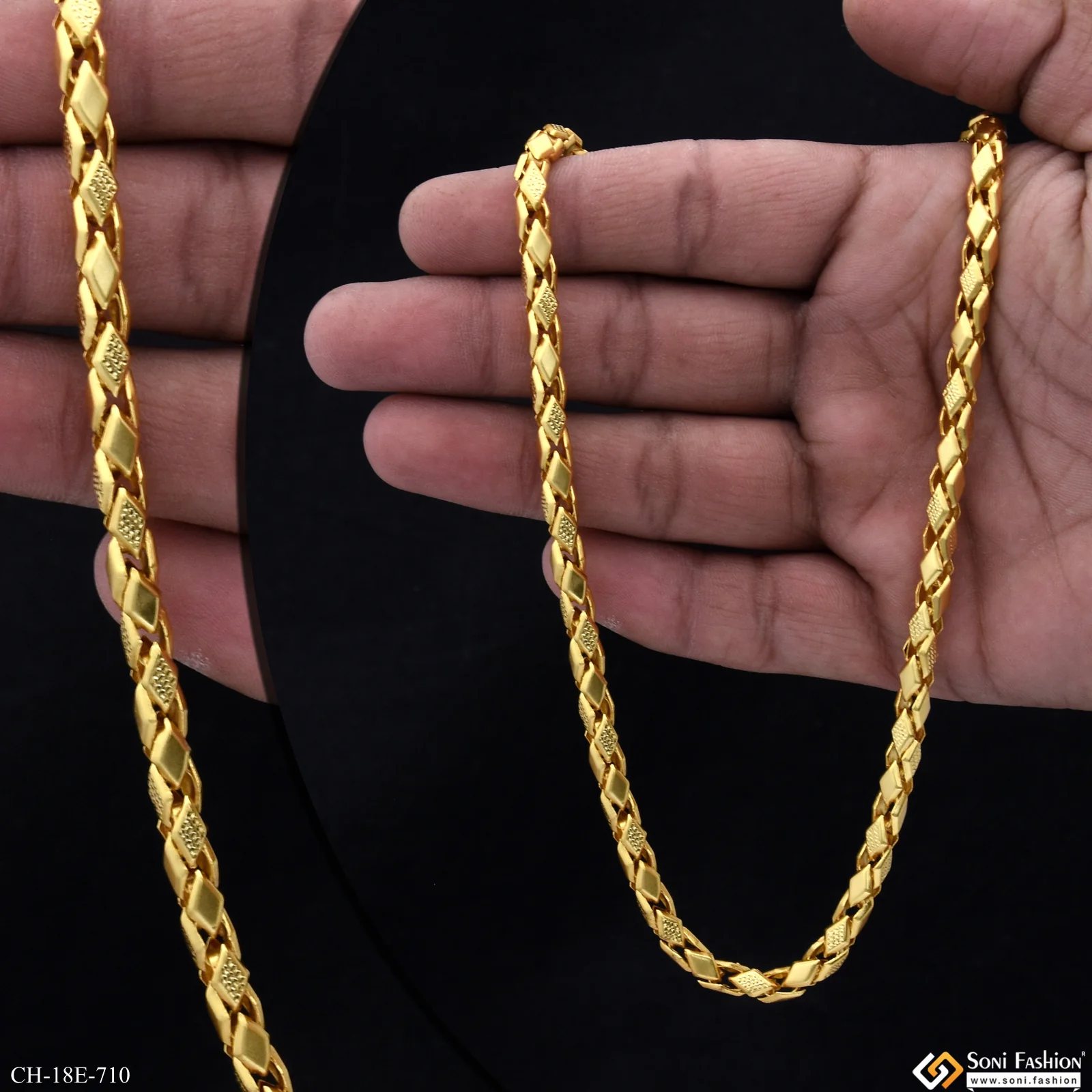 Trending Design Gold Plated Rajwadi Chain for Men - Style E710 - Image 2