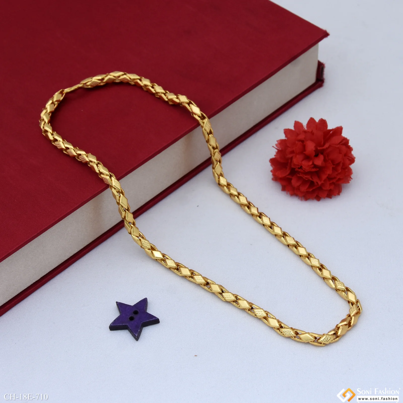 Trending Design Gold Plated Rajwadi Chain for Men - Style E710 - Image 4