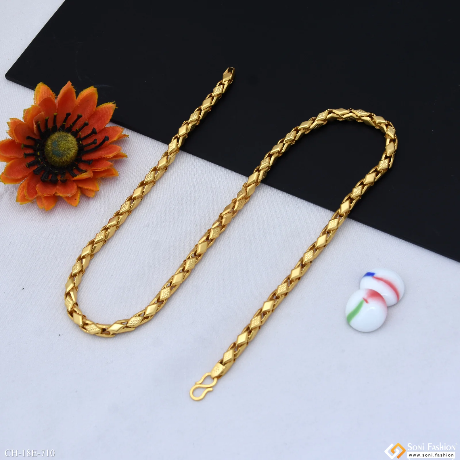 Trending Design Gold Plated Rajwadi Chain for Men - Style E710 - Image 5