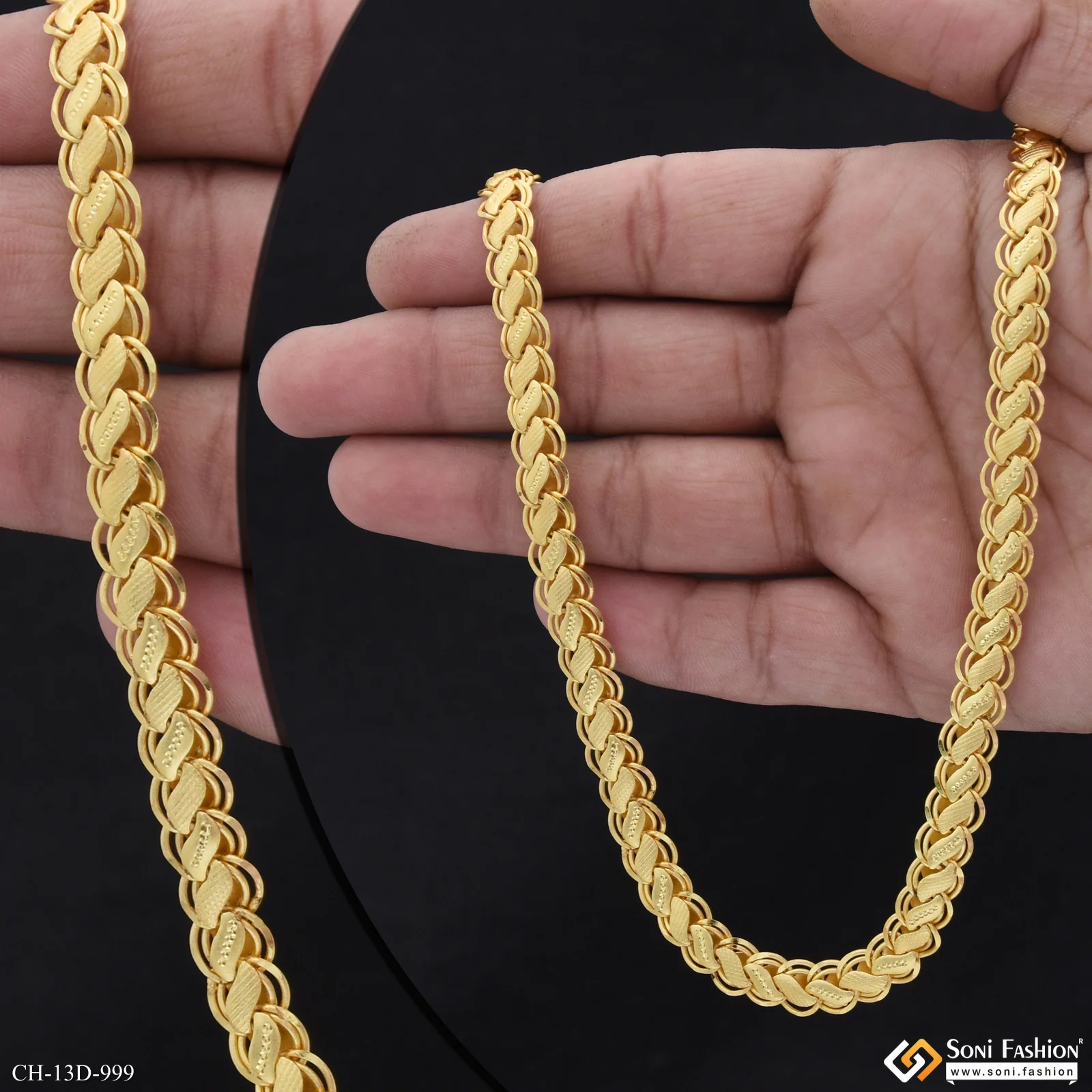 Trending Design Gold Plated Reversible Kohli Chain for Men - Style D999 - Image 3