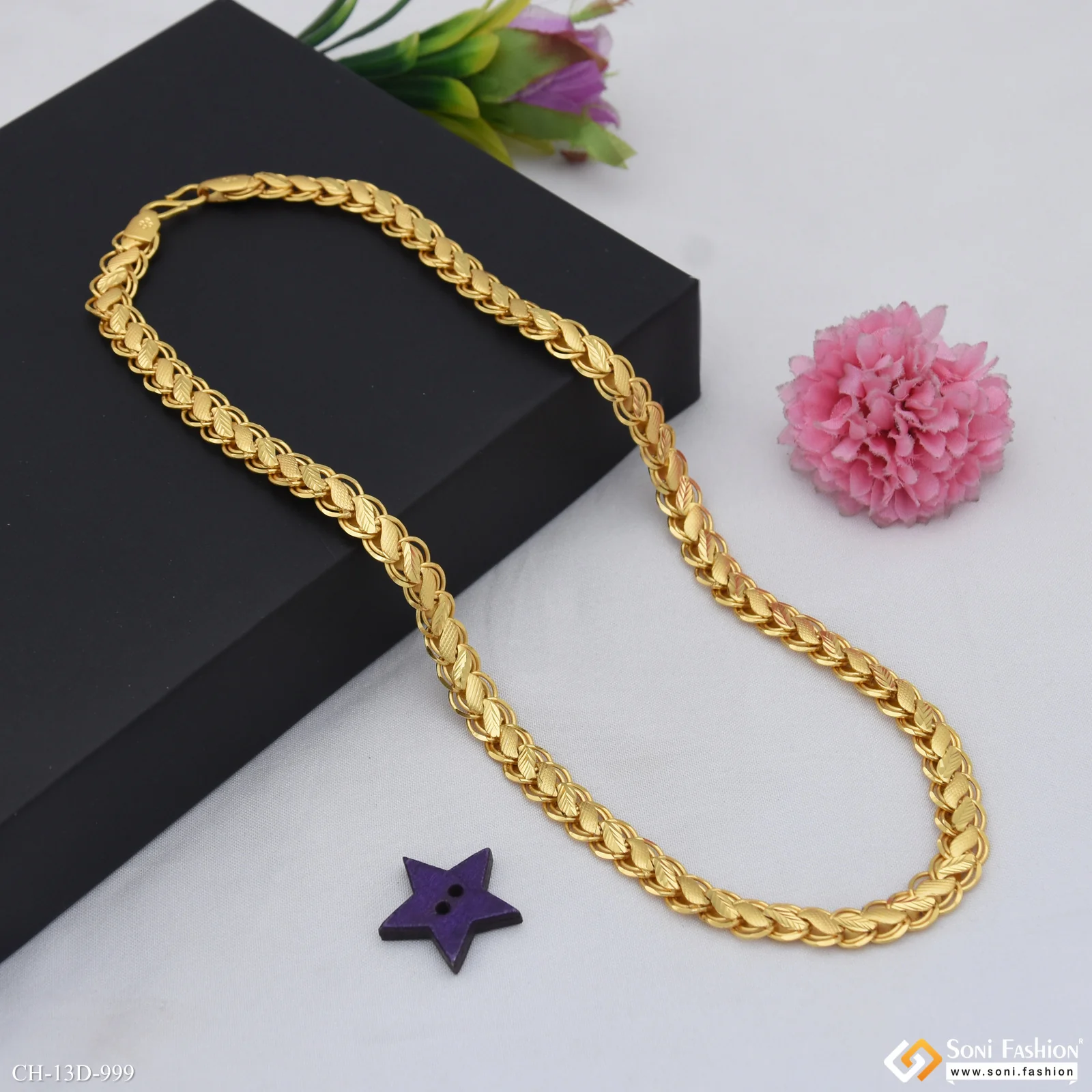 Trending Design Gold Plated Reversible Kohli Chain for Men - Style D999 - Image 5