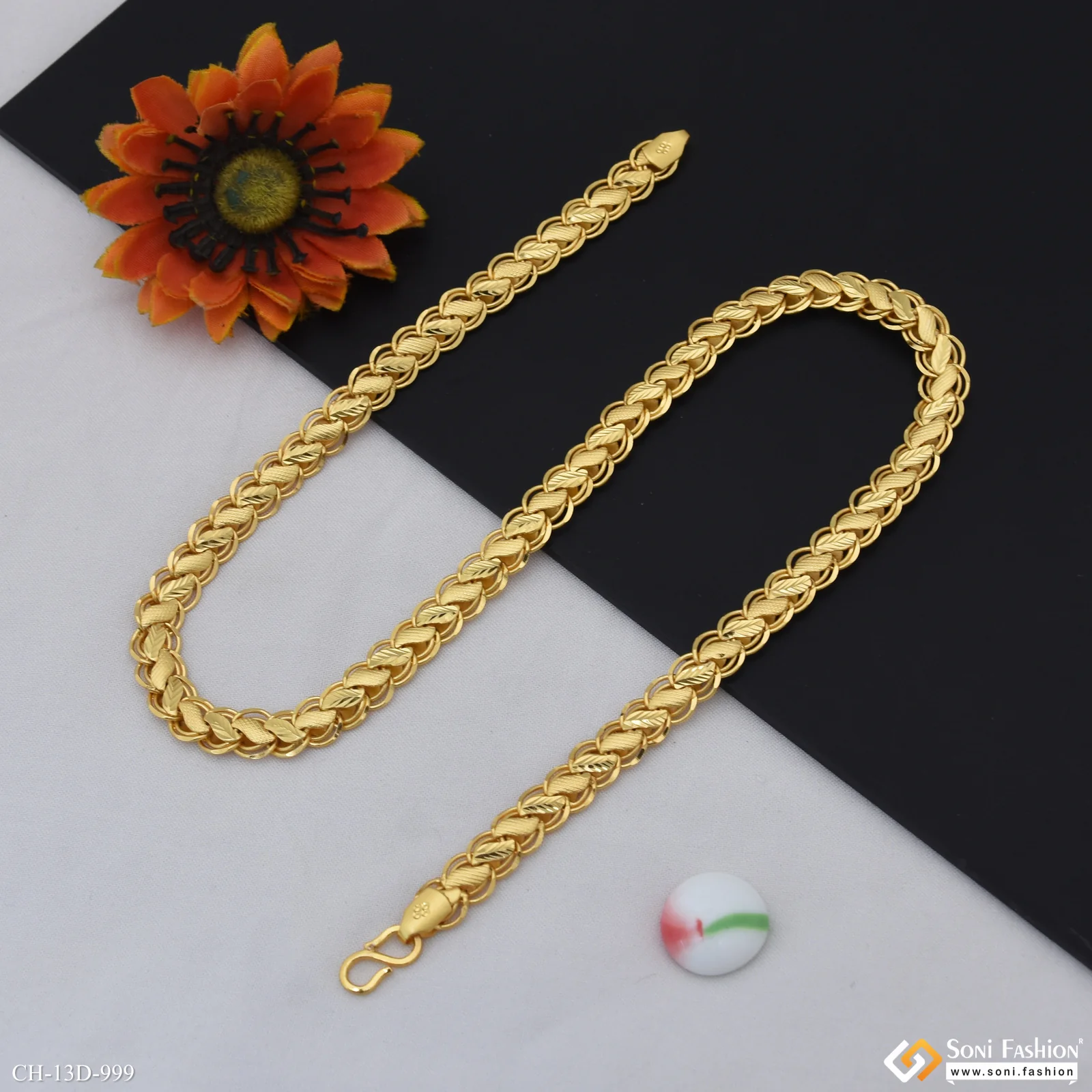 Trending Design Gold Plated Reversible Kohli Chain for Men - Style D999 - Image 6