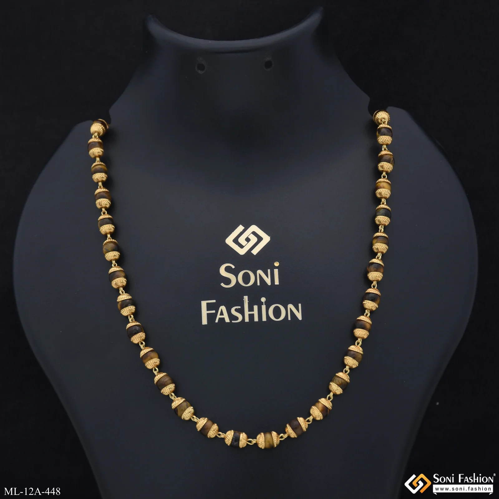 Trending Design Gold Plated Stone Mala for Men - Style A448 - Image 2