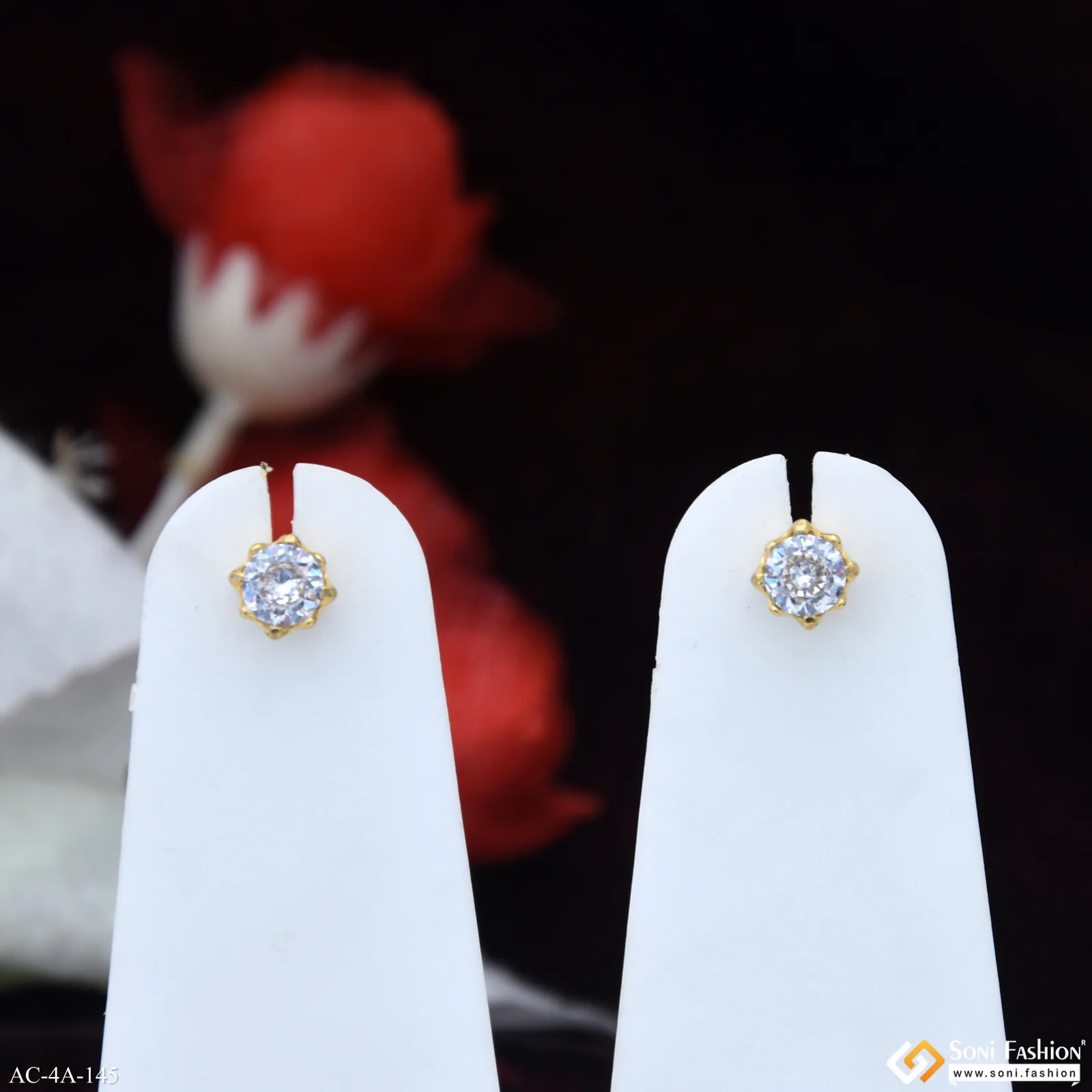 Trending Design Golden Color Stud Earring for Men (2 Pc) - Style A145 - Image 2