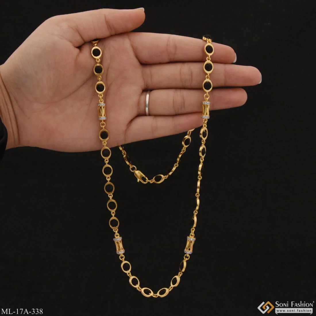 Trending Design Gorgeous Design Gold Plated Rudraksha Mala for Men - Style A338 - Image 2