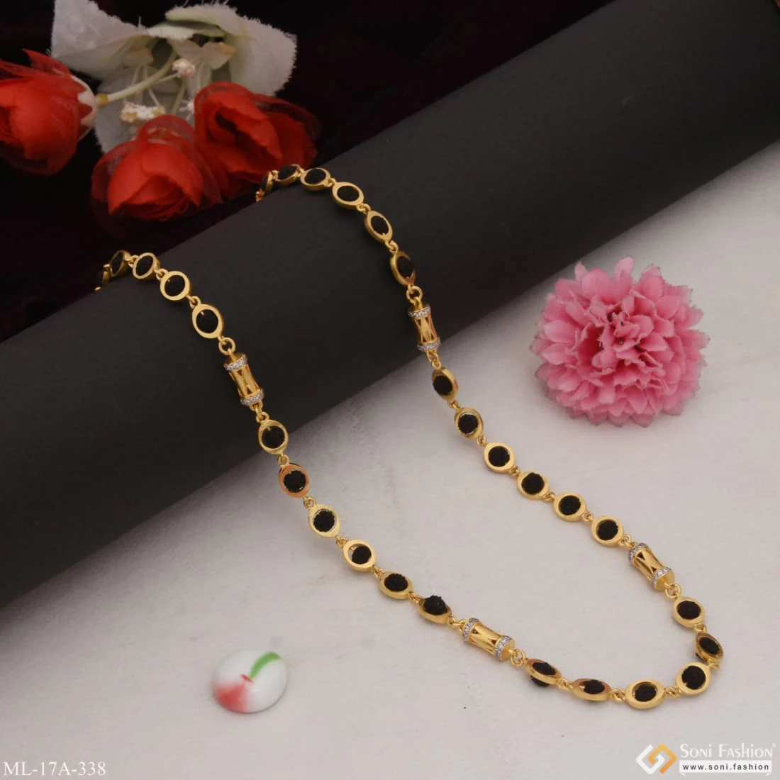 Trending Design Gorgeous Design Gold Plated Rudraksha Mala for Men - Style A338 - Image 3