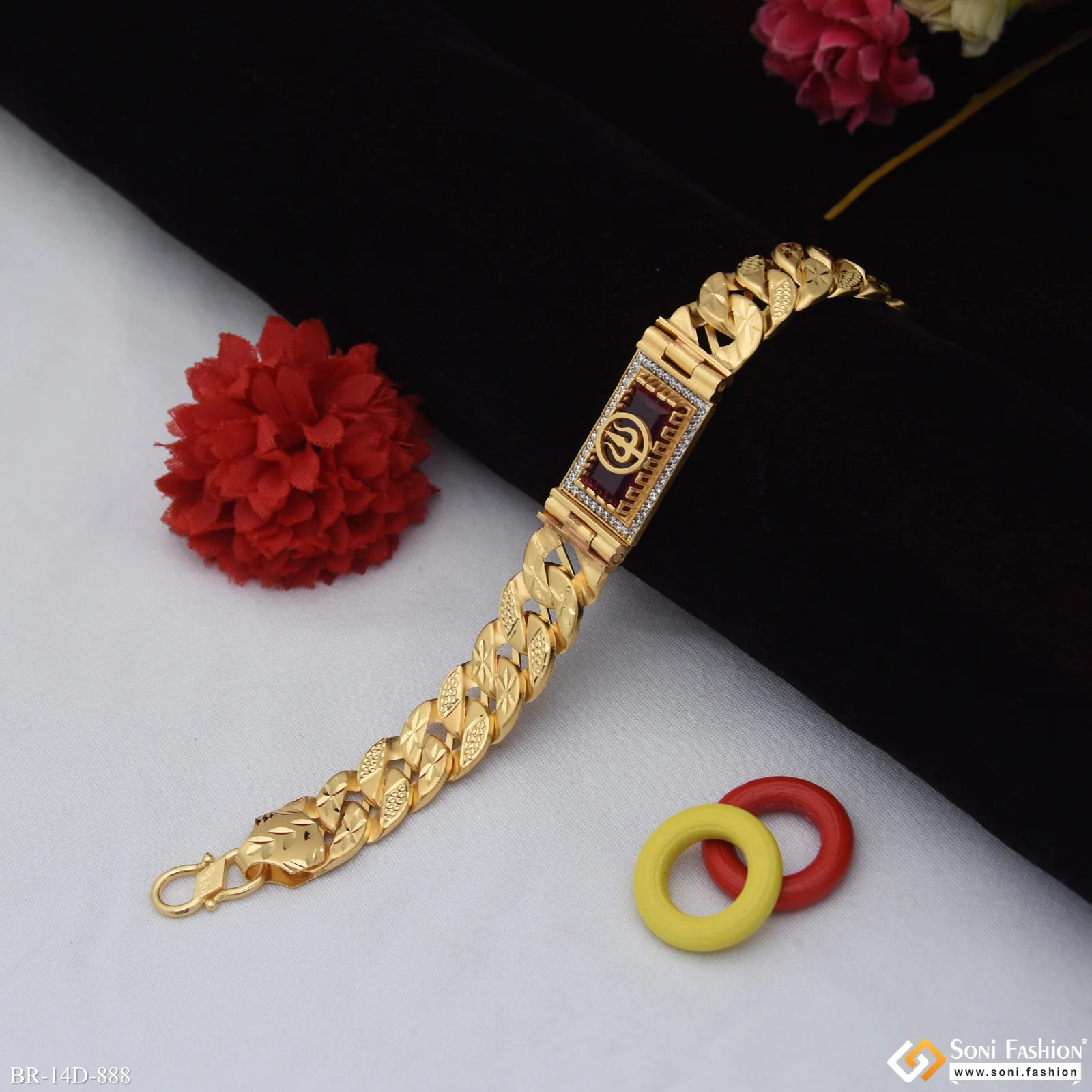 Trishul Popular Design Gold Plated Pokal Bracelet for Men - Style D888 - Image 4