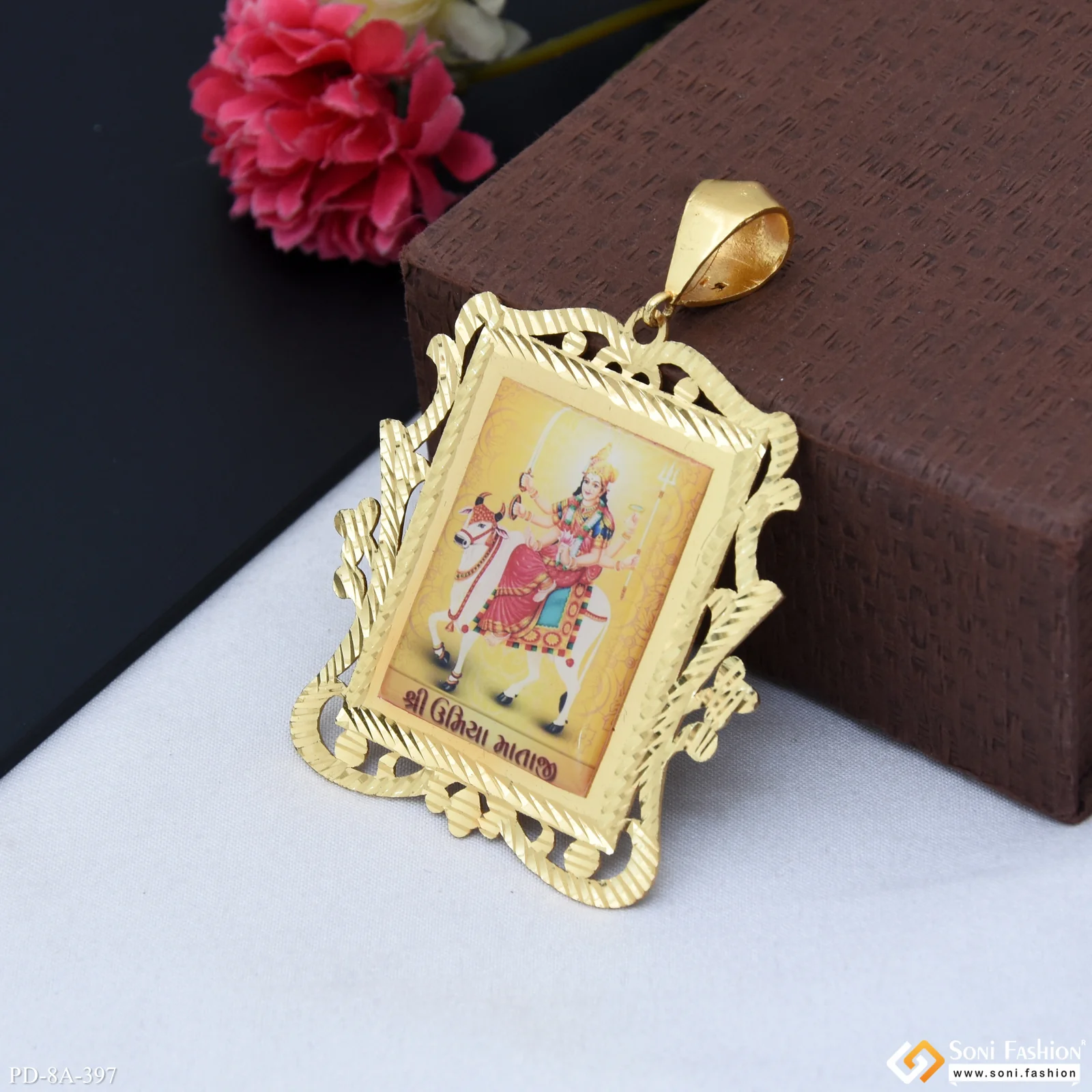 Umiya Maa Handmade Photo Charming Design Gold Plated Pendant For Men - Style A397 - Image 3
