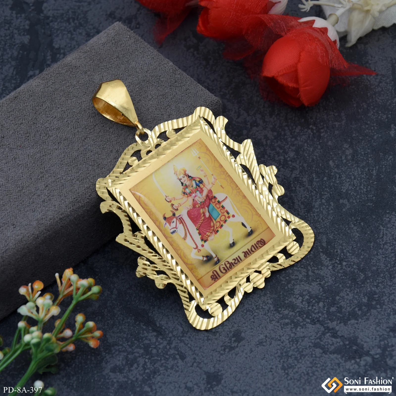 Umiya Maa Handmade Photo Charming Design Gold Plated Pendant For Men - Style A397 - Image 4
