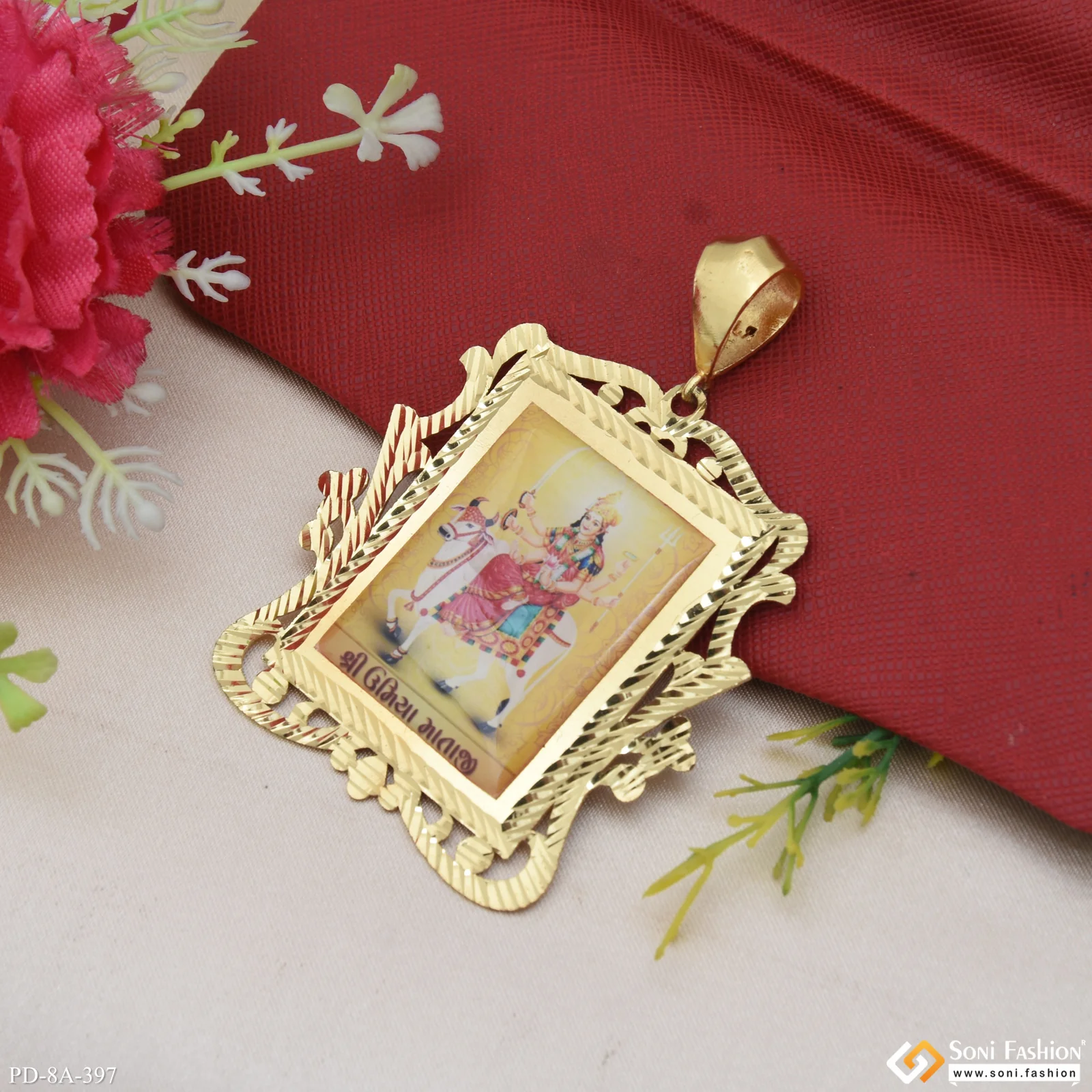 Umiya Maa Handmade Photo Charming Design Gold Plated Pendant For Men - Style A397 - Image 5