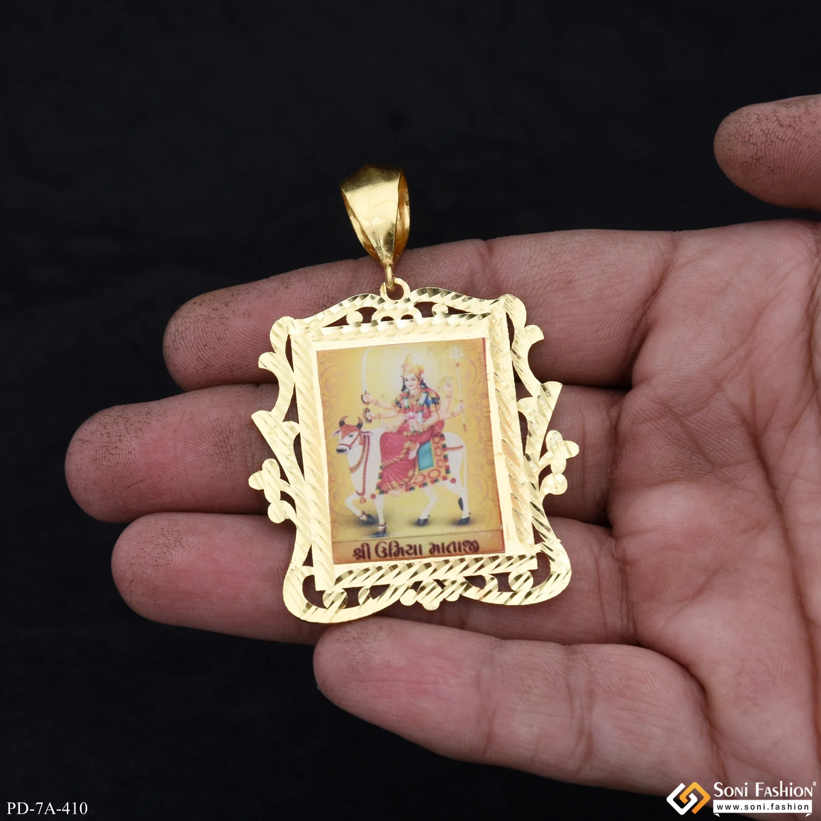 Umiya Maa Handmade Photo Superior Quality Gold Plated Pendant for Men - Style A410