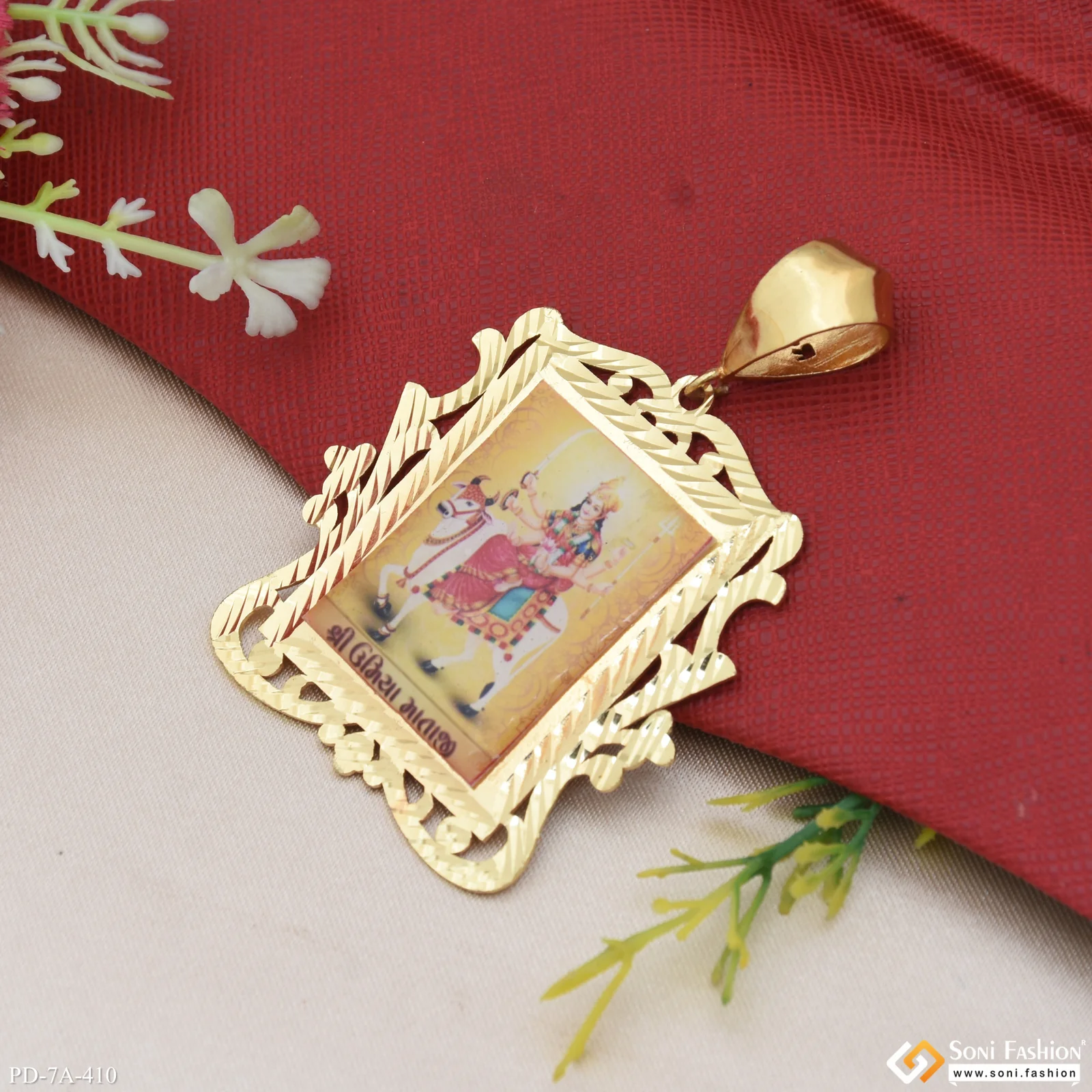 Umiya Maa Handmade Photo Superior Quality Gold Plated Pendant for Men - Style A410 - Image 4