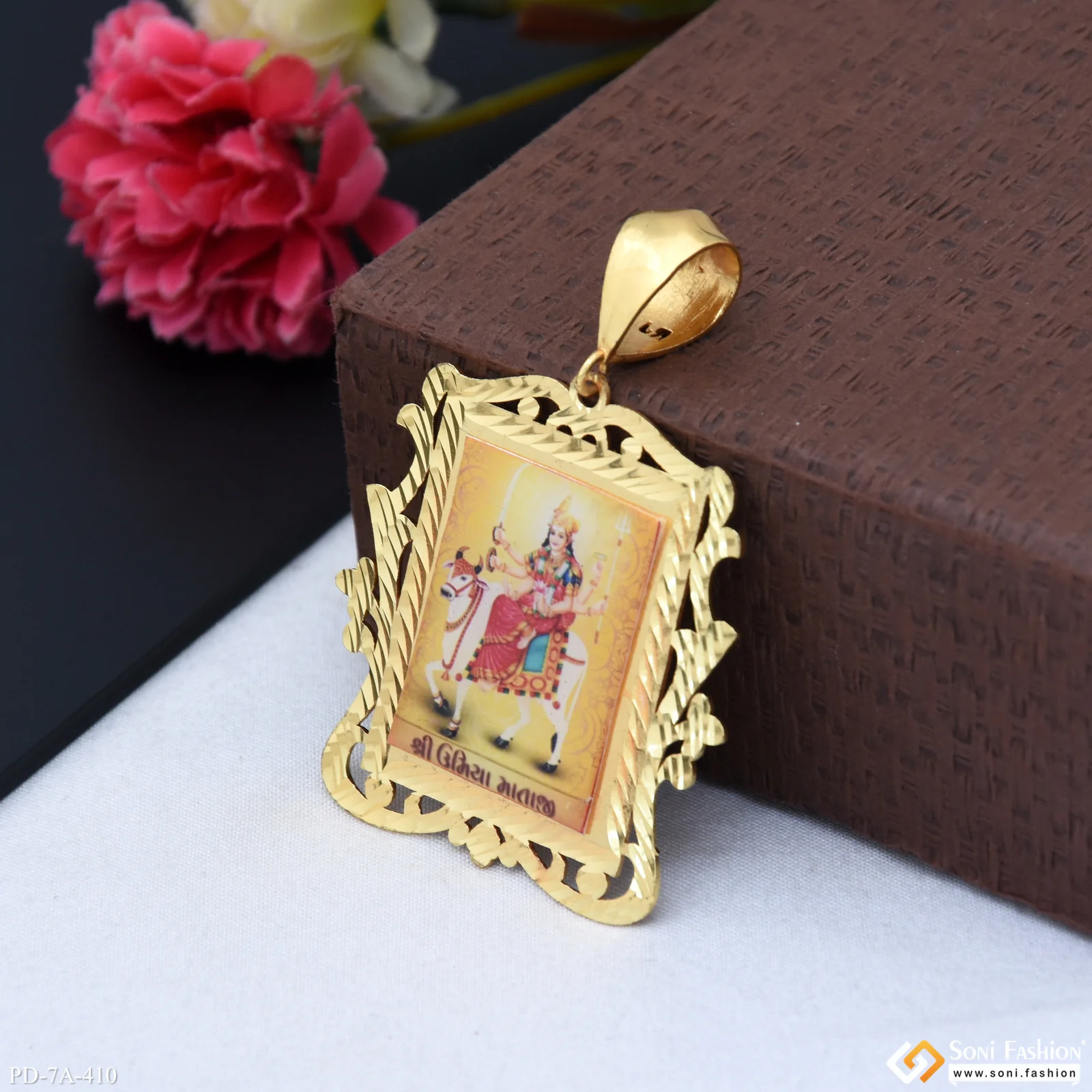 Umiya Maa Handmade Photo Superior Quality Gold Plated Pendant for Men - Style A410 - Image 5