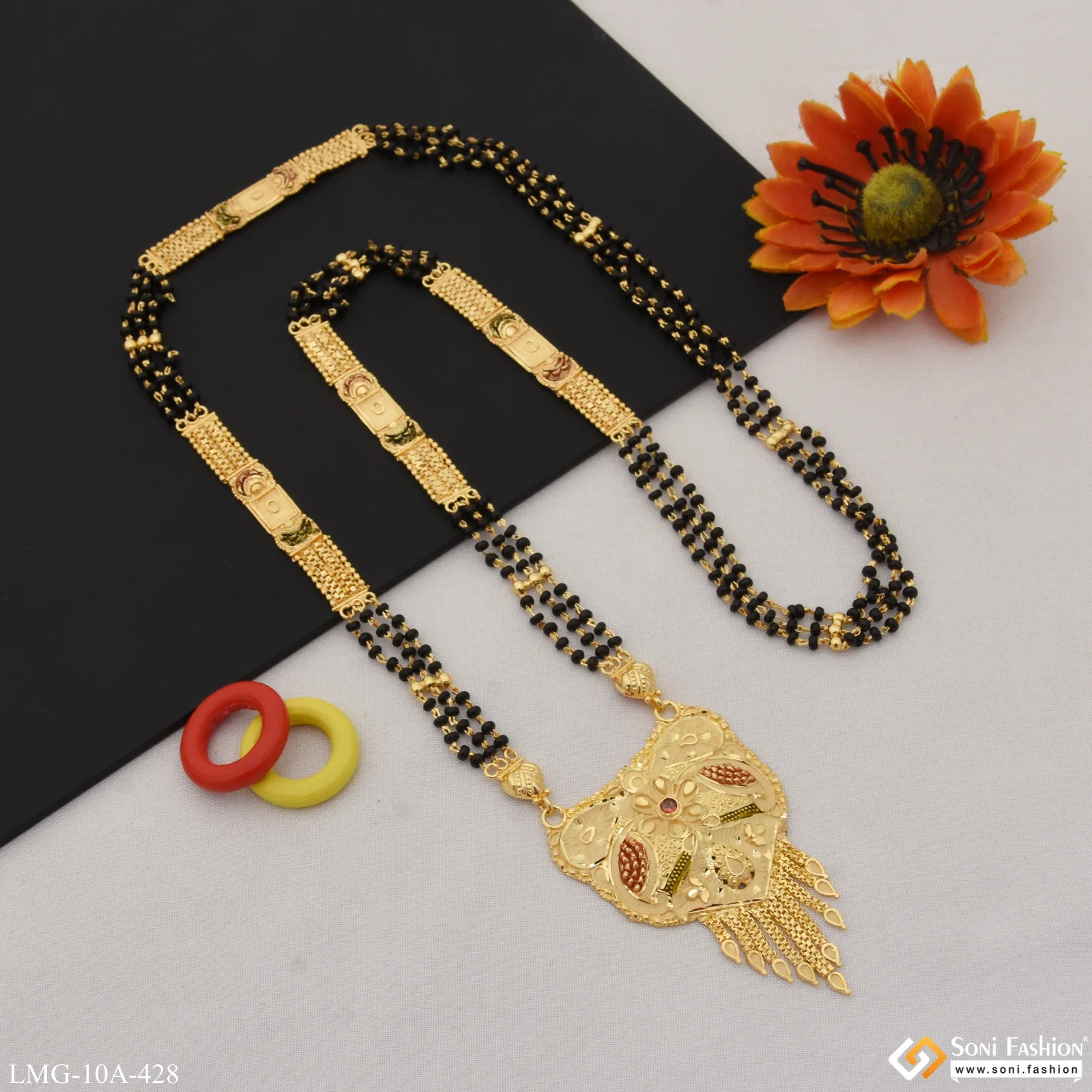 Unique Design Fancy Design Gold Plated Mangalsutra for Women - Style A428 - Image 3