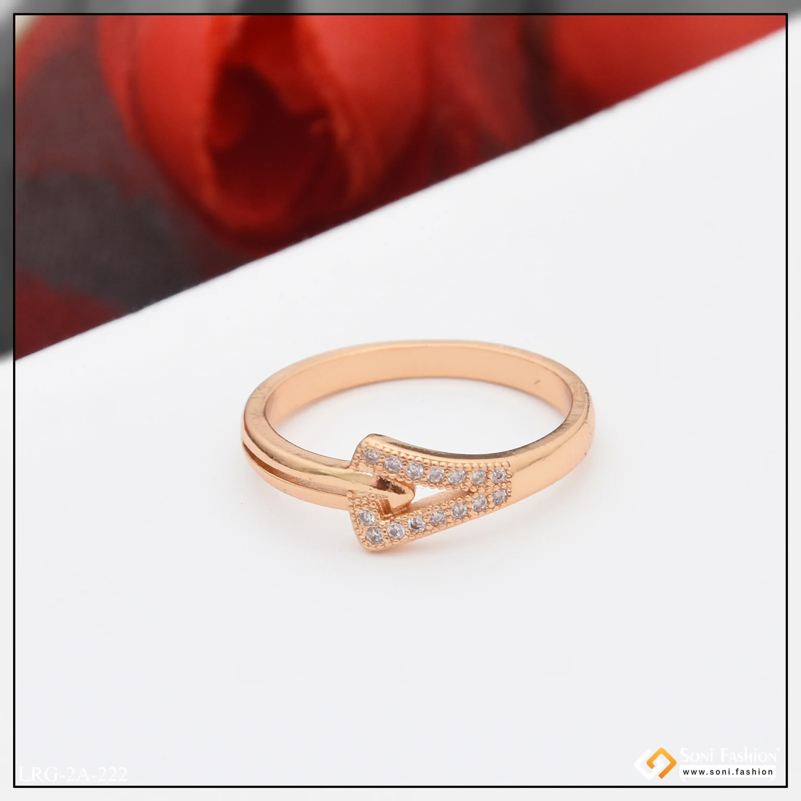 Unique Design Glamorous Design Rose Gold Color Ring for Ladies - Style A222 - Image 3