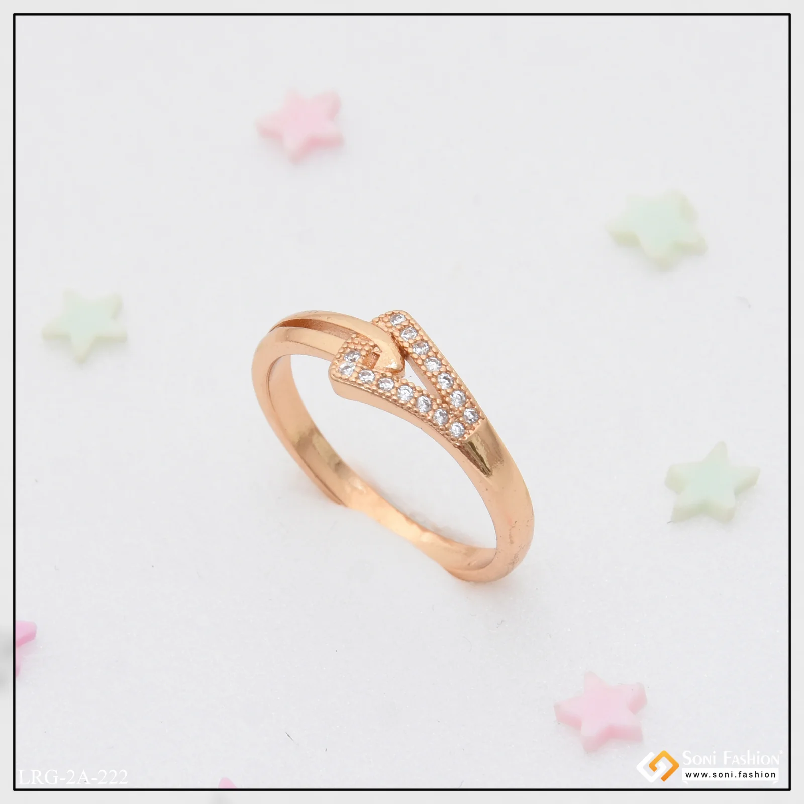 Unique Design Glamorous Design Rose Gold Color Ring for Ladies - Style A222 - Image 5