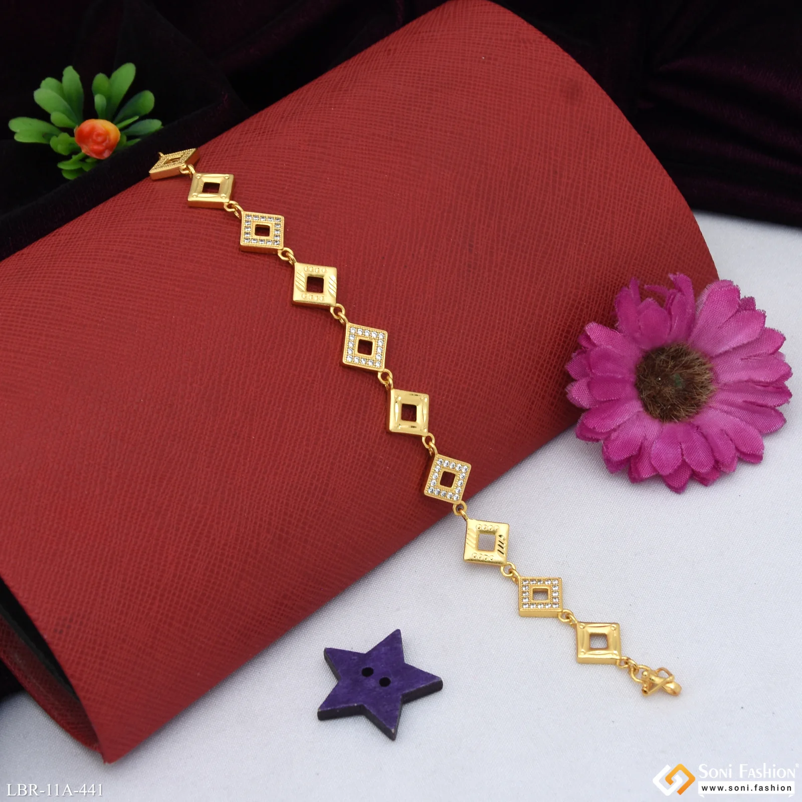 Unique Design Gold Plated Bracelet for Women - Style A441 - Image 5