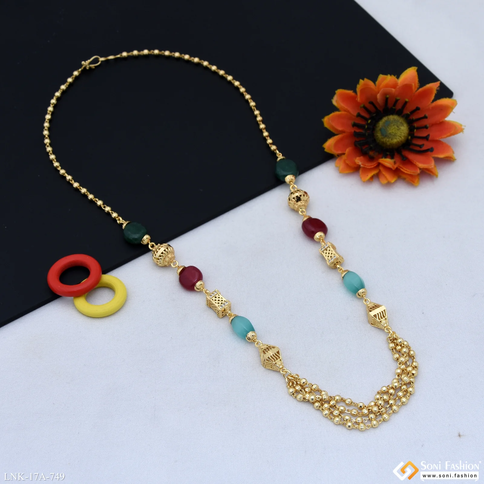 Unique Design Gold Plated Mala for Women - Style A749 - Image 4