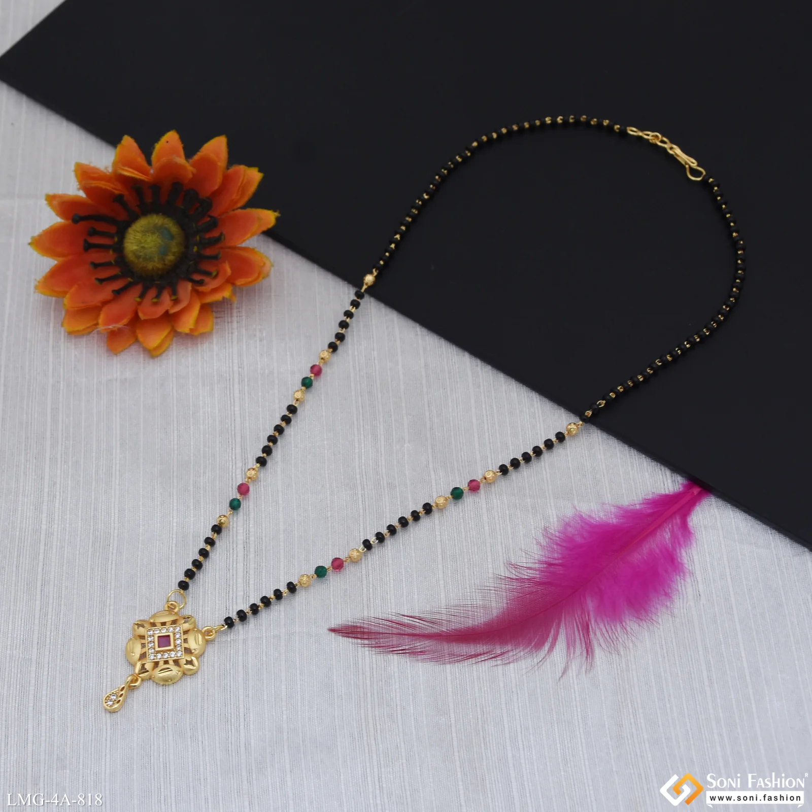 Unique Design Gold Plated Mangalsutra for Women - Style A818 - Image 3