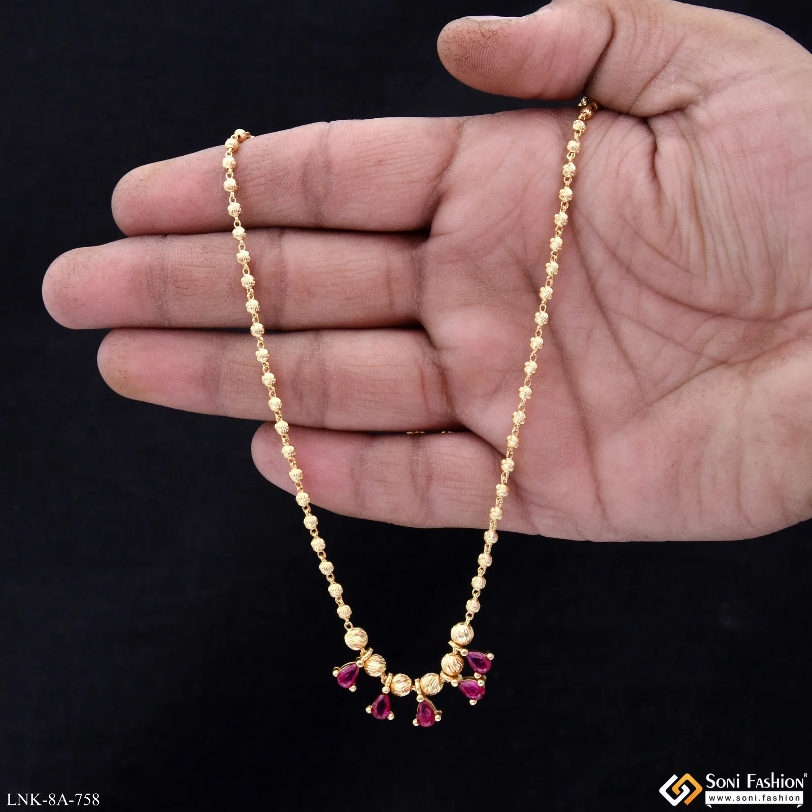 Unique Design Gold Plated Necklace for Ladies - Style A758 - Image 2