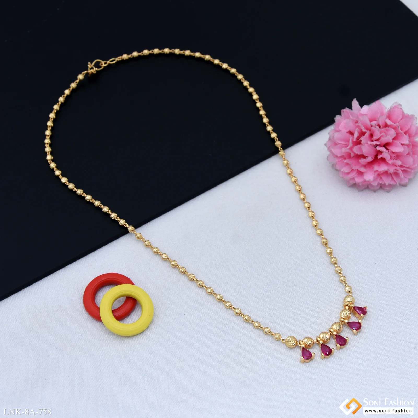 Unique Design Gold Plated Necklace for Ladies - Style A758 - Image 4