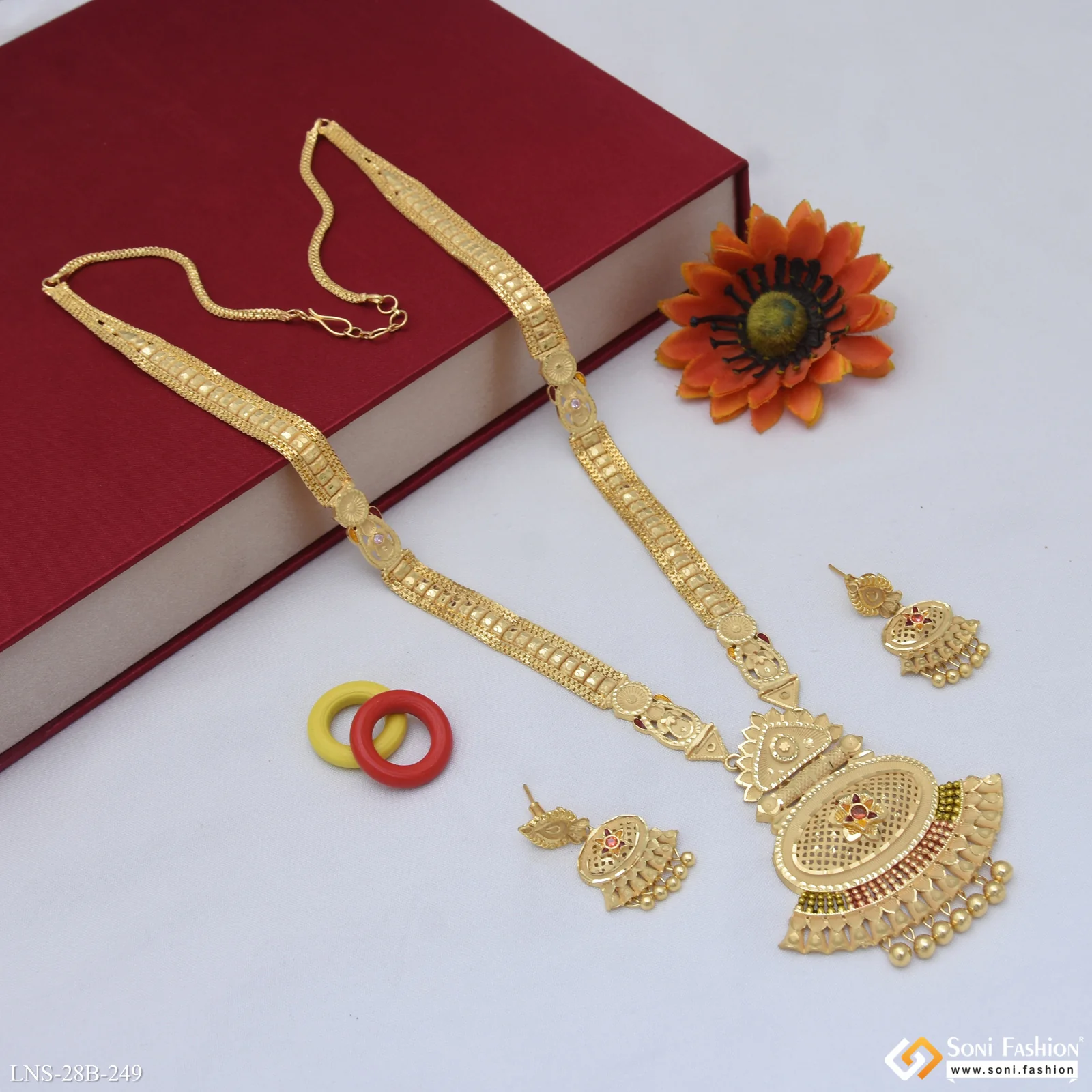 Unique Design Gold Plated Rani Haar Necklace Set for Women - Style B249 - Image 4