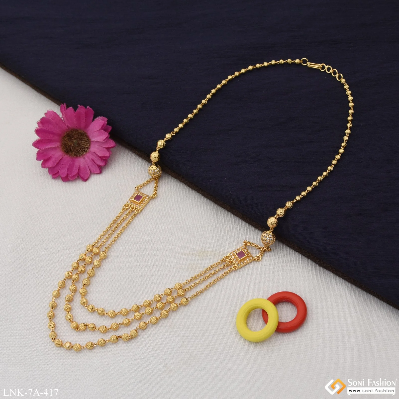 Unique Design Hand-Crafted Design Gold Plated Mala for Women - Style A417 - Image 6